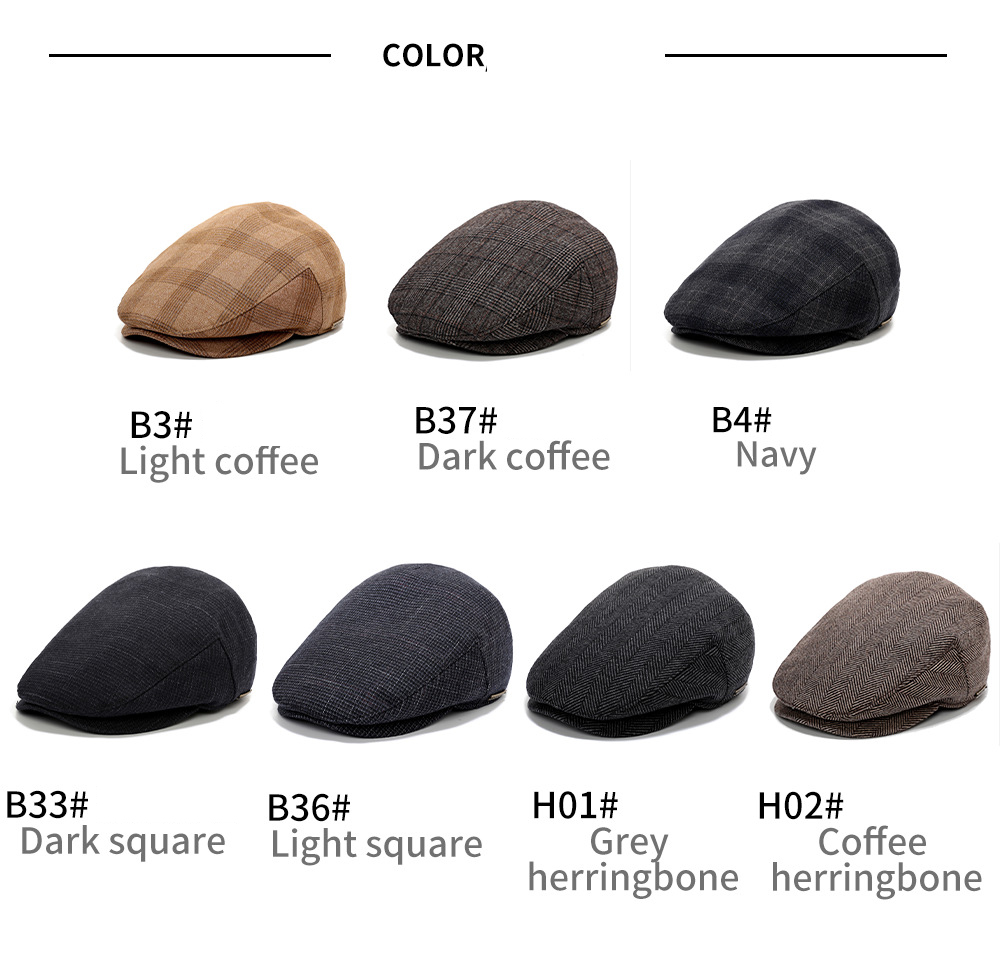 Men's Flat Caps Ivy Newsboy Hat Cabbie Hunting Cap w/Hidden Ear Flaps 11