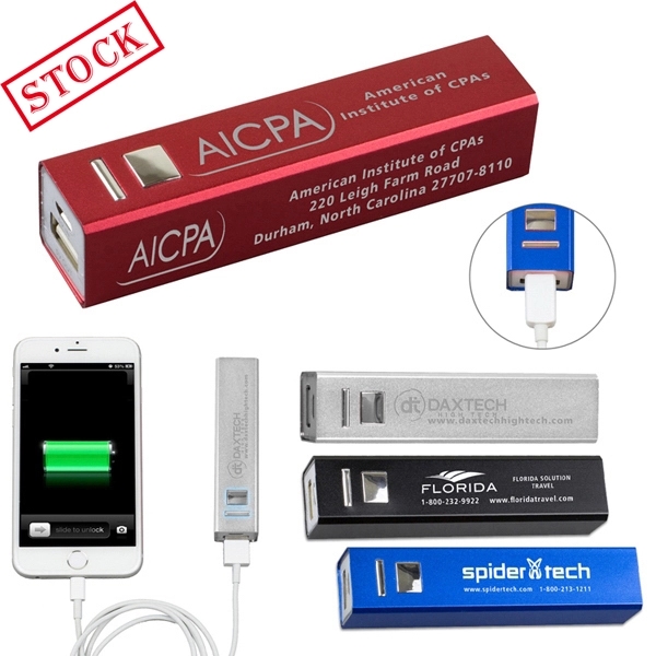 Rapid Ship Aluminum Power Bank Battery Charger w/ Cable 2