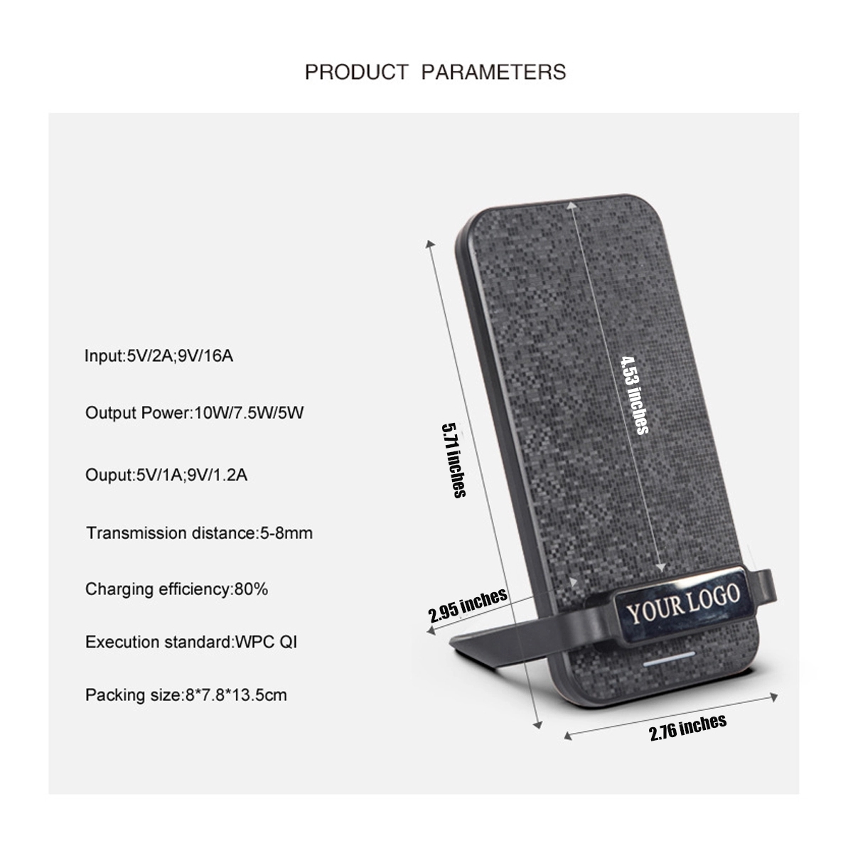 Customized Logo 10W Phone Stand Wireless Charger 3