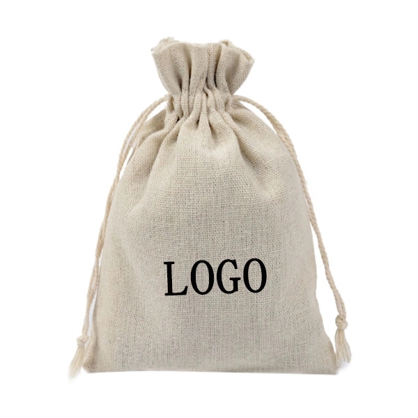 6" x 4" - Natural Cotton Drawstring Pouch 2