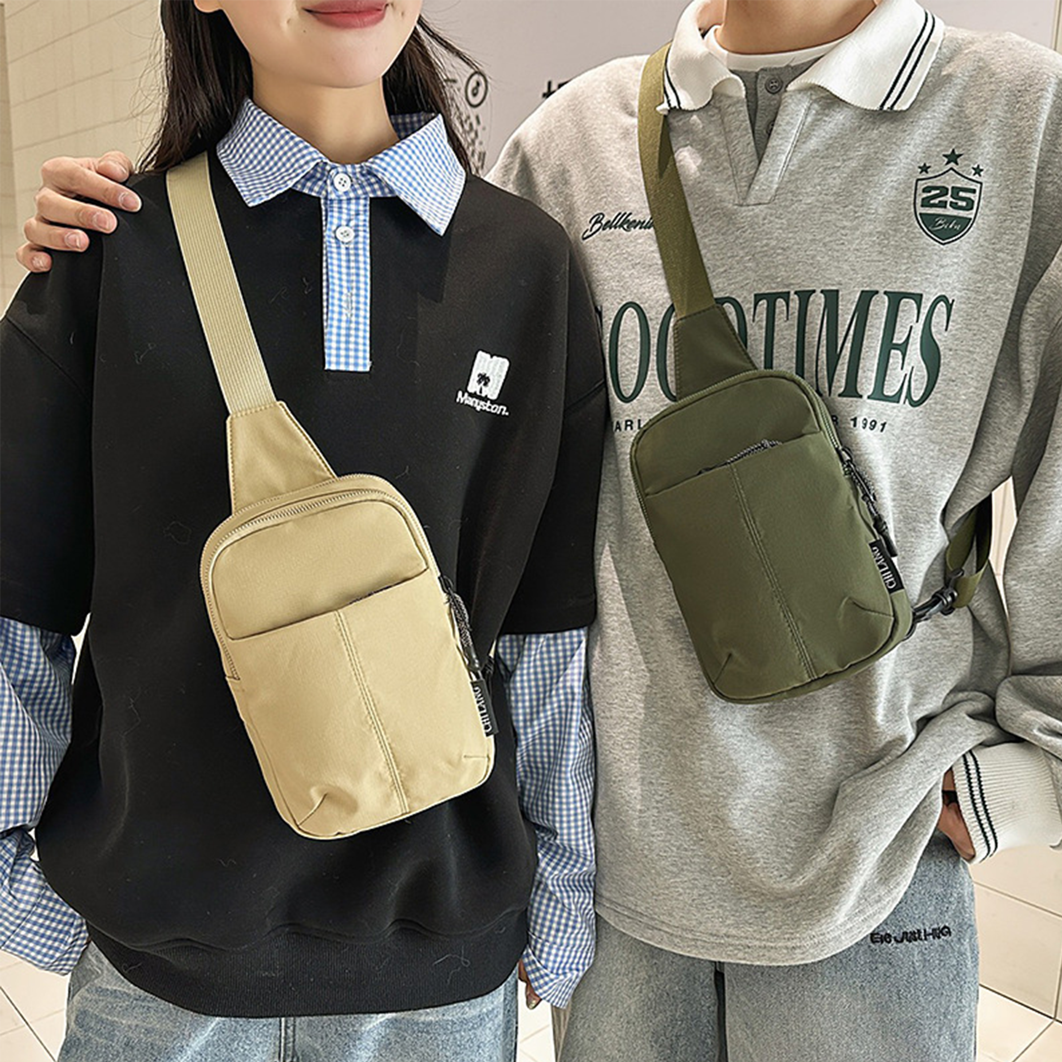 Water-Resistant Nylon Casual Chest Bag 3