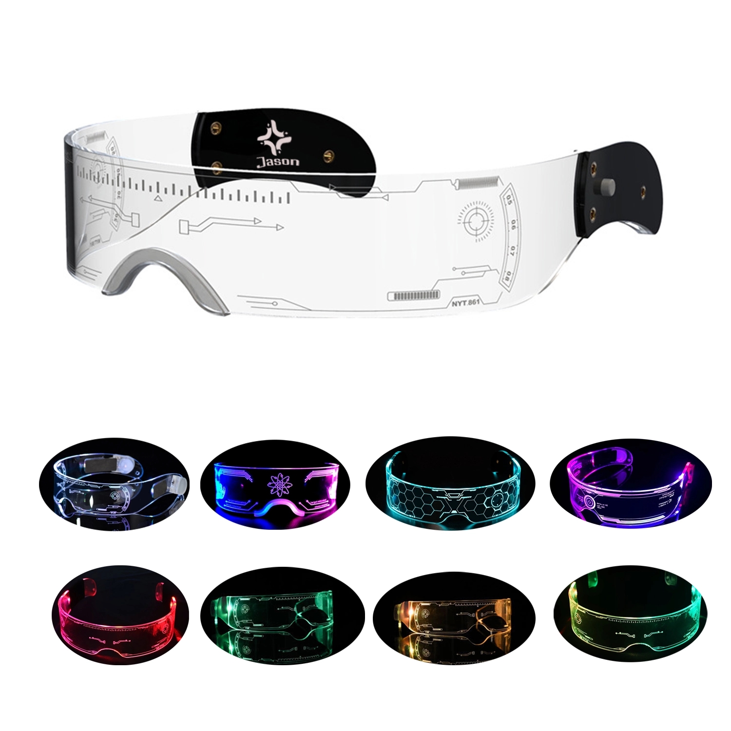 7 Color Led Light Luminous Goggle Glasses 2