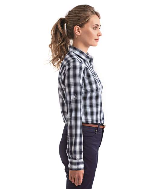 Women's Mulligan Check Cotton Dress Shirt - RP350 32