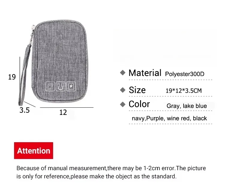 Travel Case Earphone USB Cable Storage Bag 5