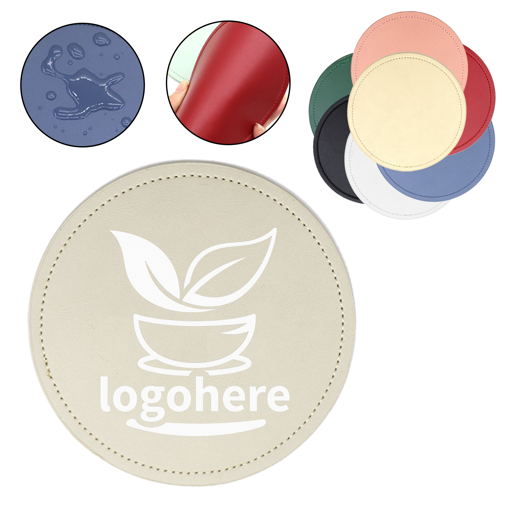 Reusable Leather Like Coaster 4