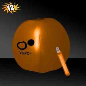 Translucent Orange Beach Ball with Glow light Stick