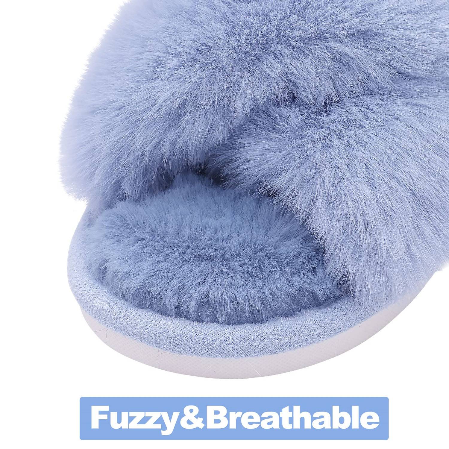 Winter Soft Plush Cozy Open Toe Slippers 9