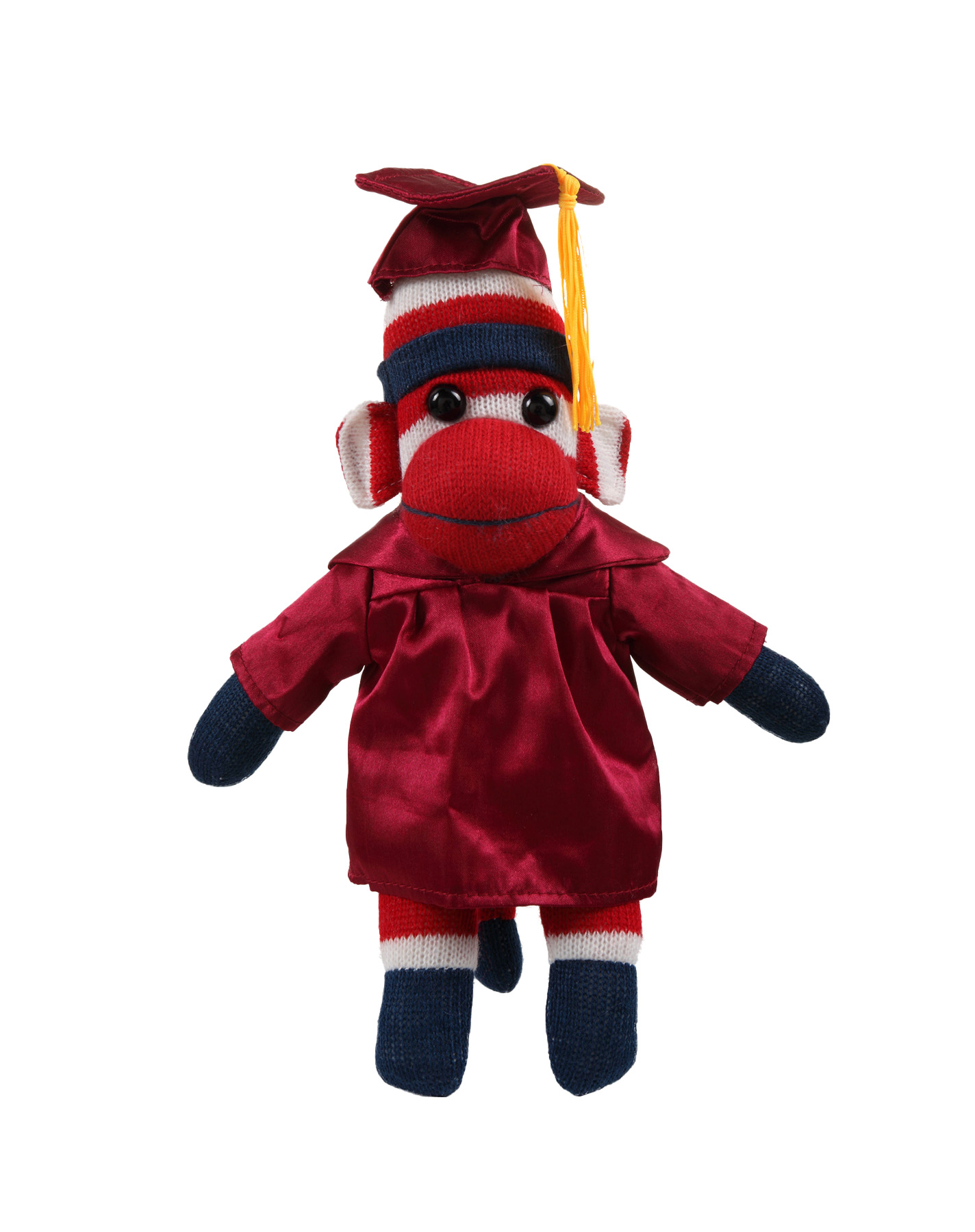 Patriotic Sock Monkey with Graduation Cap and Gown 2