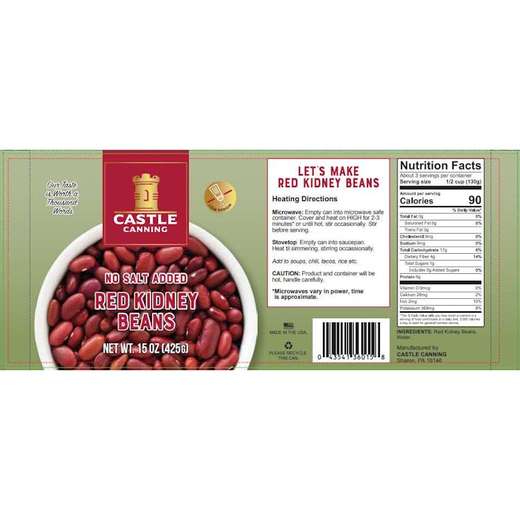 Canned Red Kidney Beans No Salt Added- Full Pallet 2