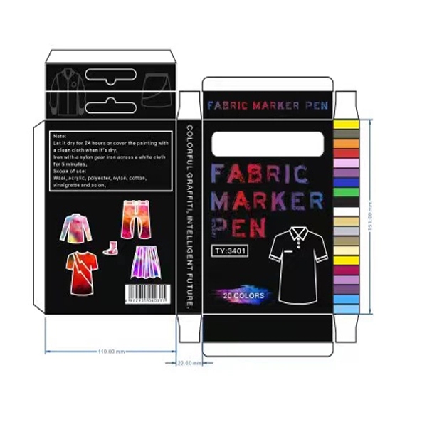 20 Pcs No-Toxie Enviroment-Friendly Fabric Markers Set 3