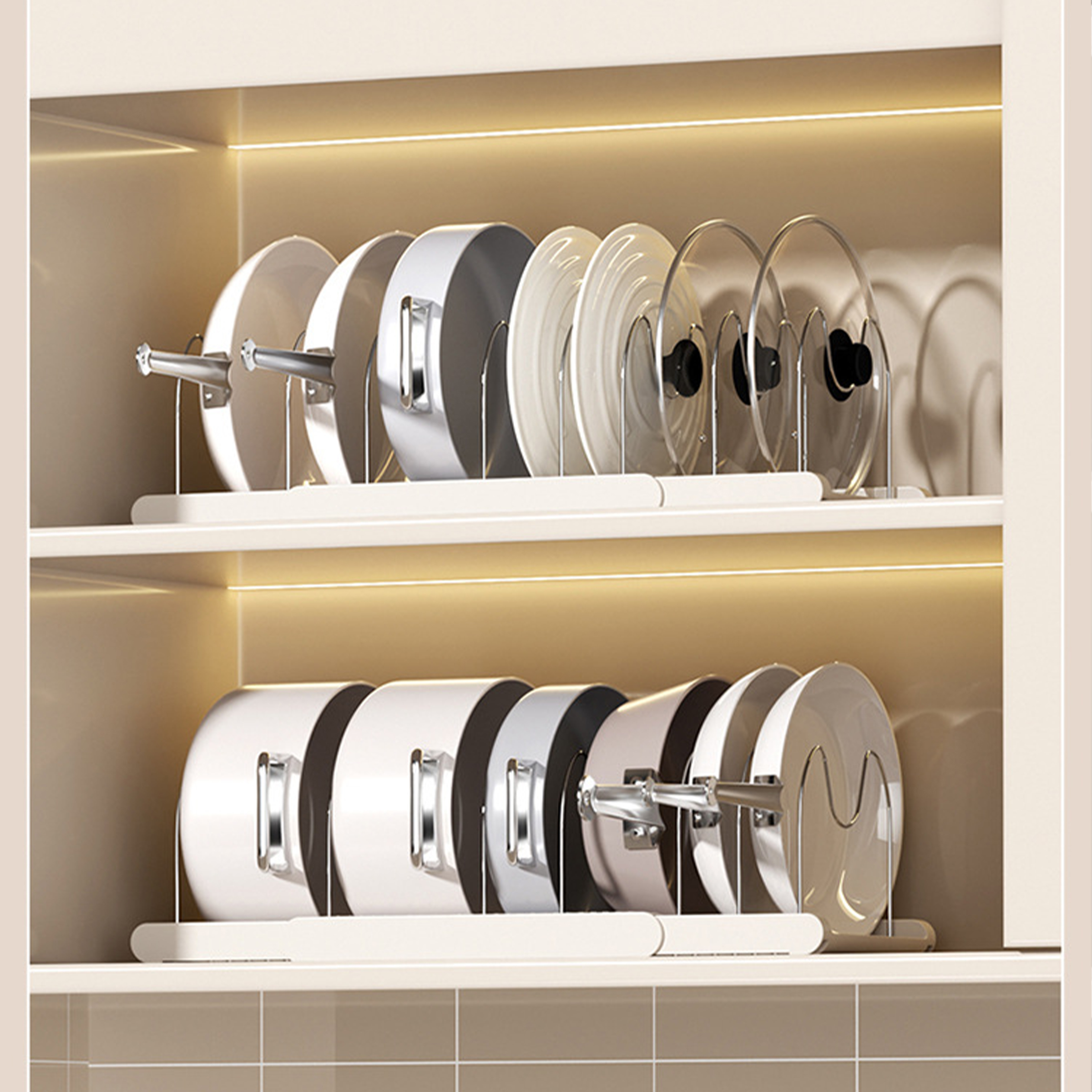 Stainless Steel Scalable Cabinet Pot Rack 5