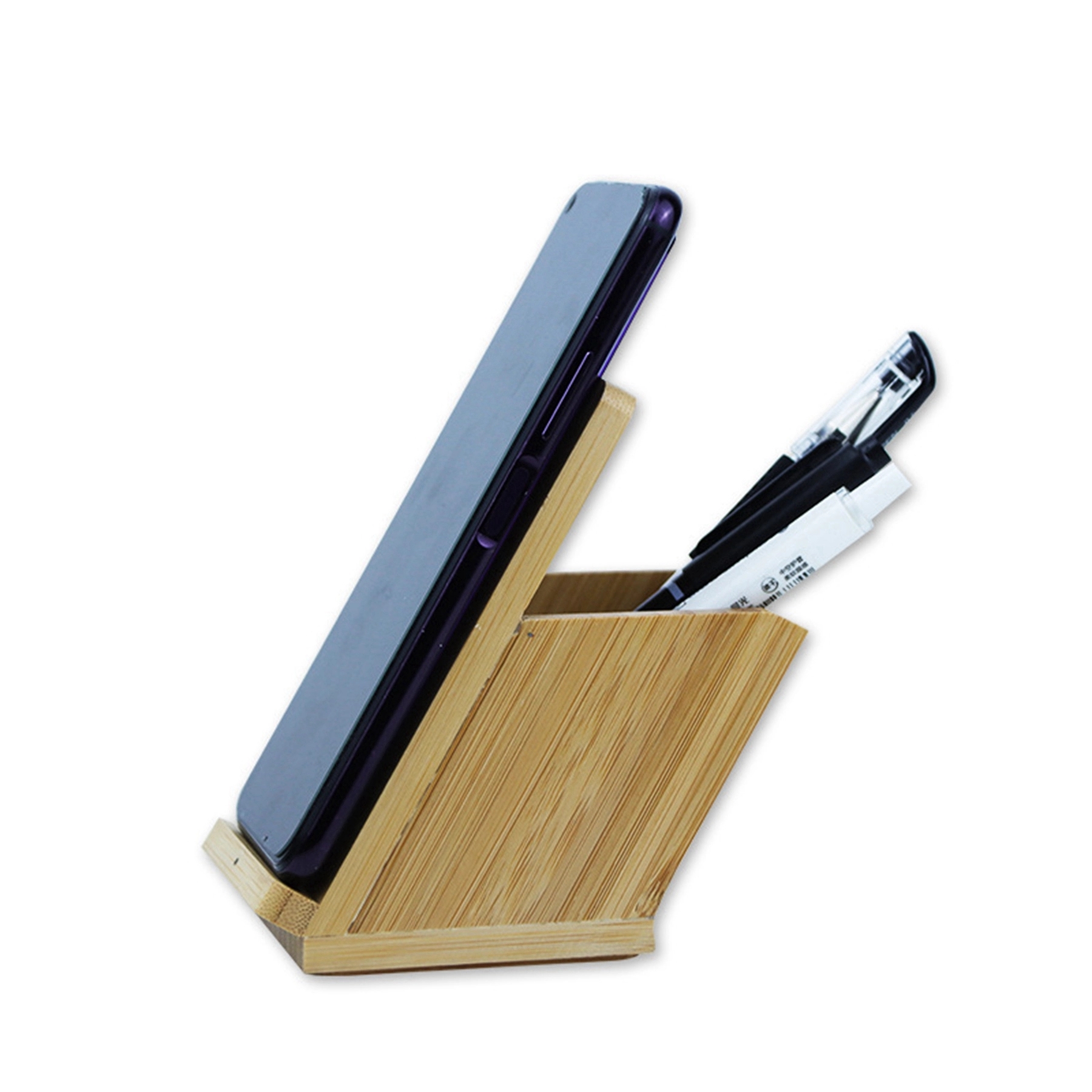 10w Bamboo Wood Wireless Charger Stand Pen Box 7