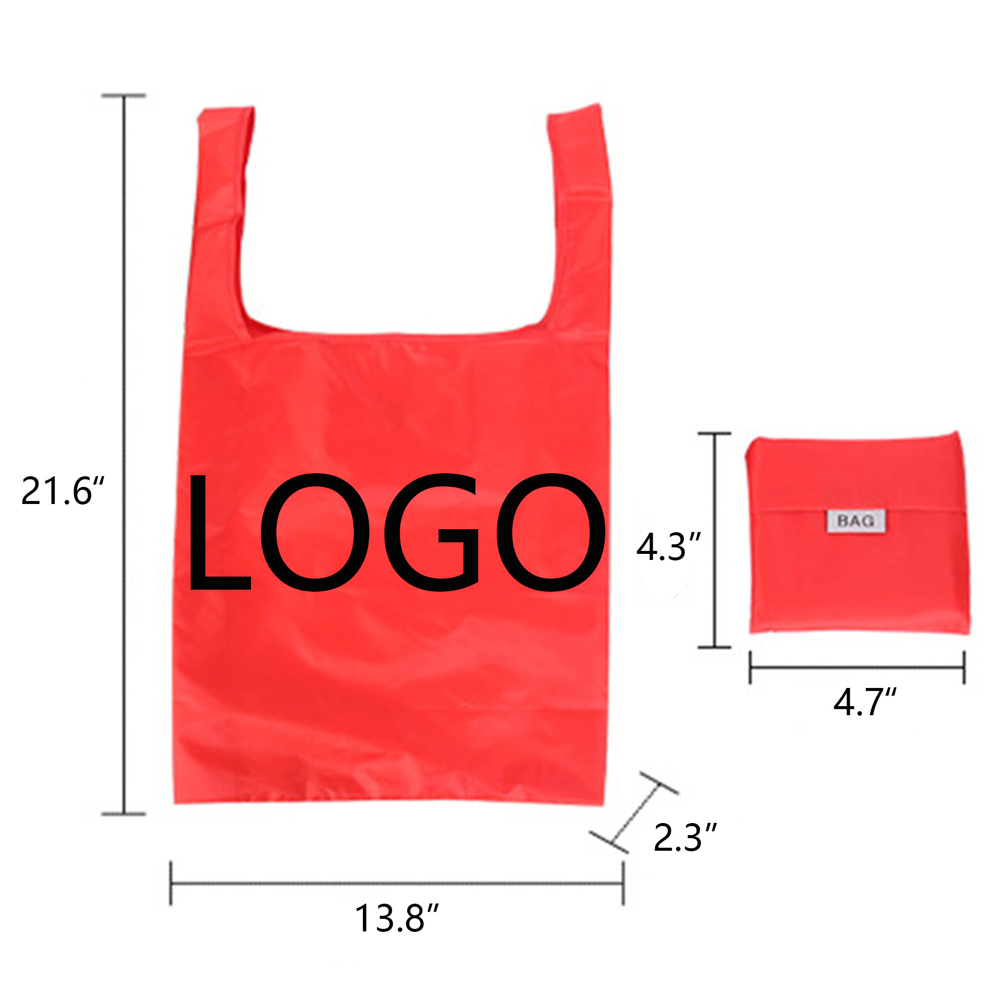 Durable Folding Reusable Shopping Bags with Handles and Storage Bag 2