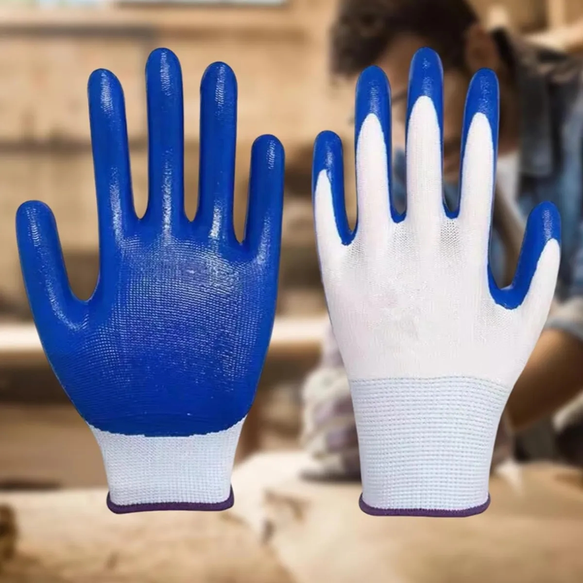 Construction Nitrile Coated Labor Protection Work Gloves 5