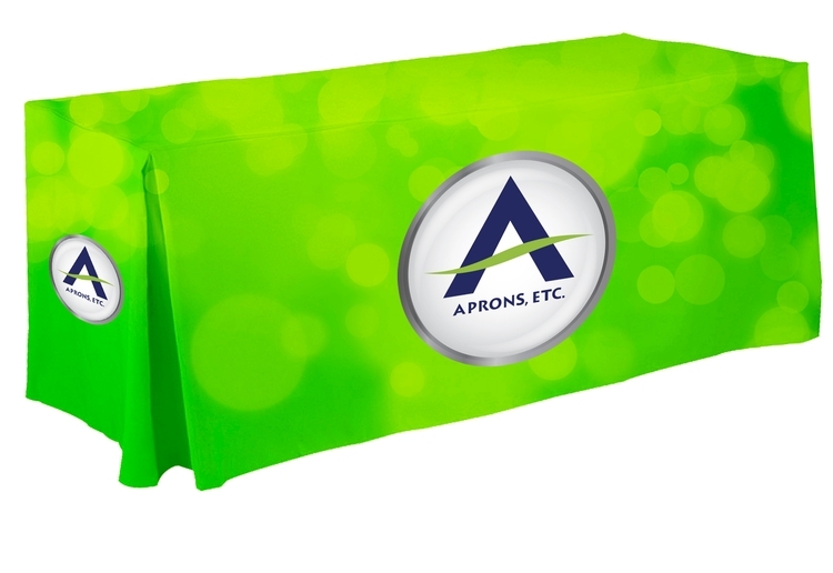 4' Overall, Pleated Corner Dye Sublimation Custom Color Imprint Table Cover