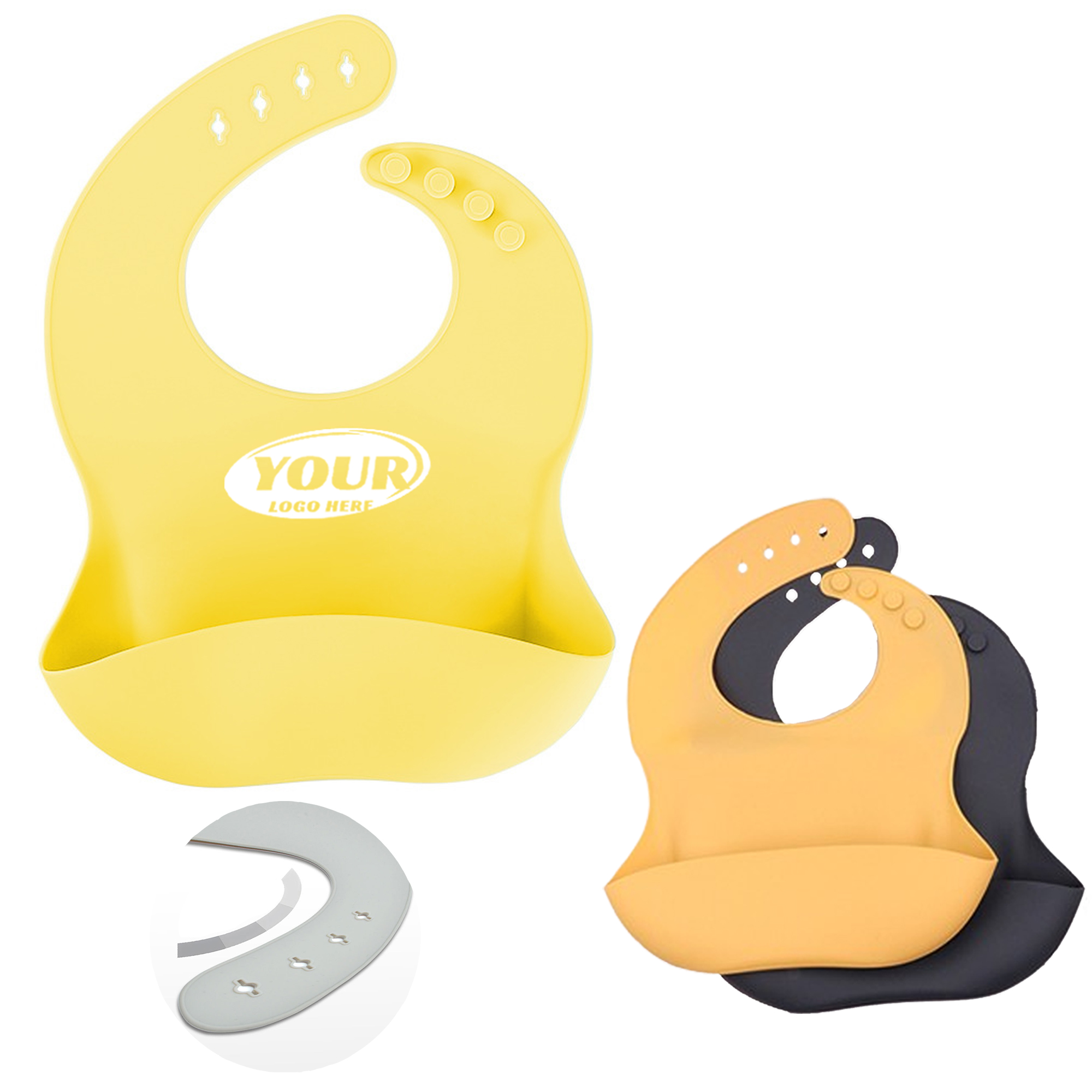 Soft Silicone Infant Bib With Adjustable Strap 2