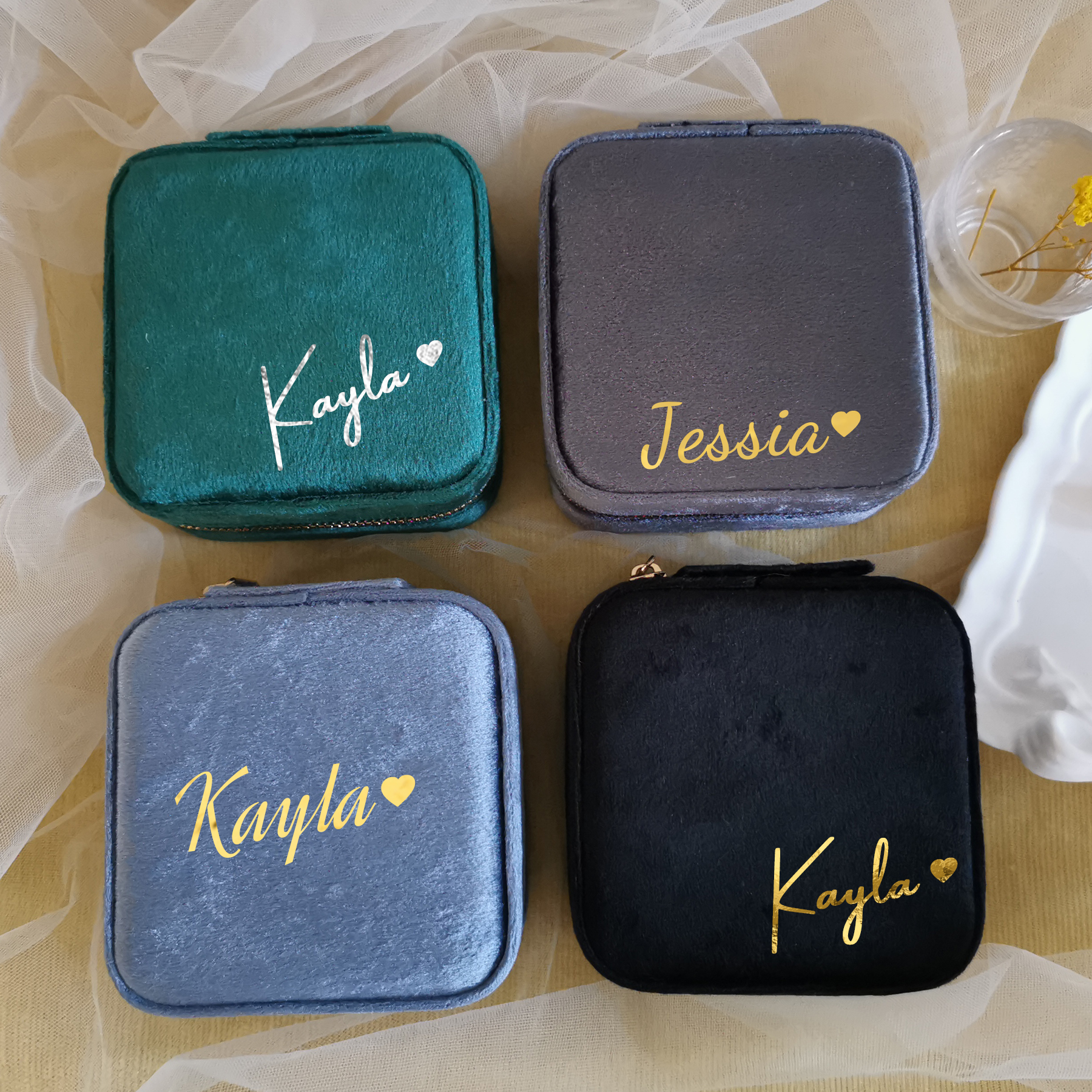 Compact Velvet Jewelry Box 6