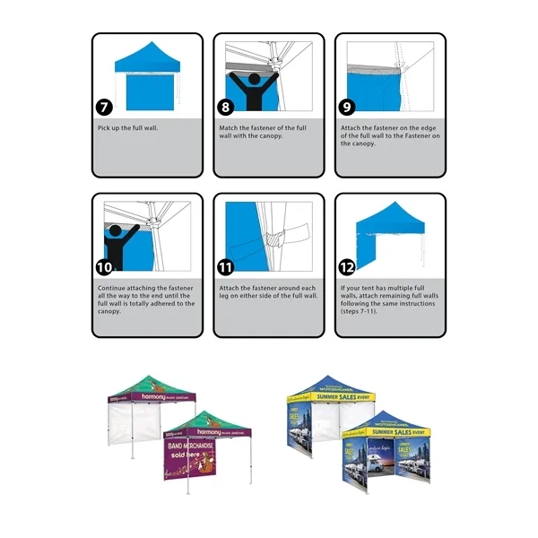6.5' Square Tent with One Full Single Sided Back Wall 2