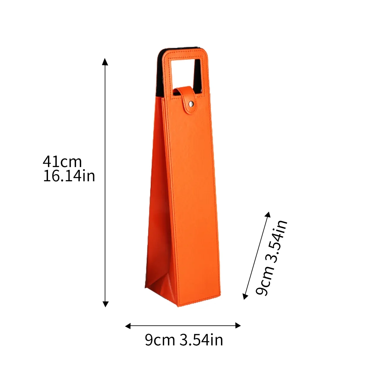 PU Leather Single Bottle Wine Tote With Handle Slot 5