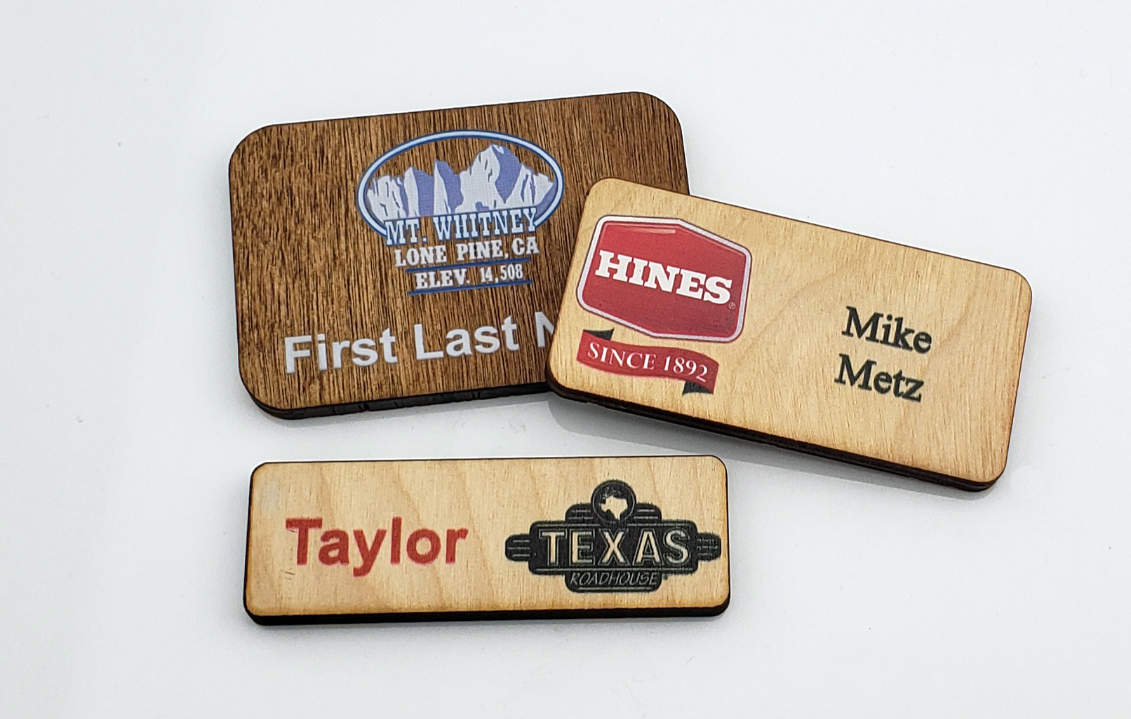 Wood Name Badge 6-9 sq in 2