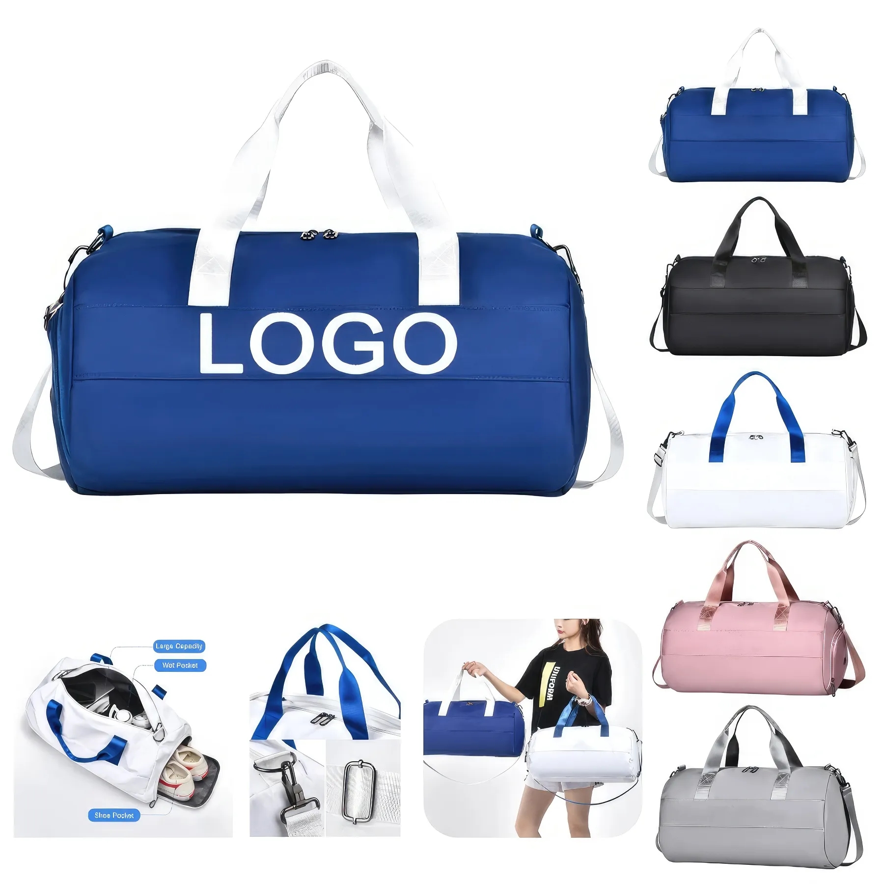 Travel Sports Duffel Bag & Yoga Gym Weekender Tote Handbag 1