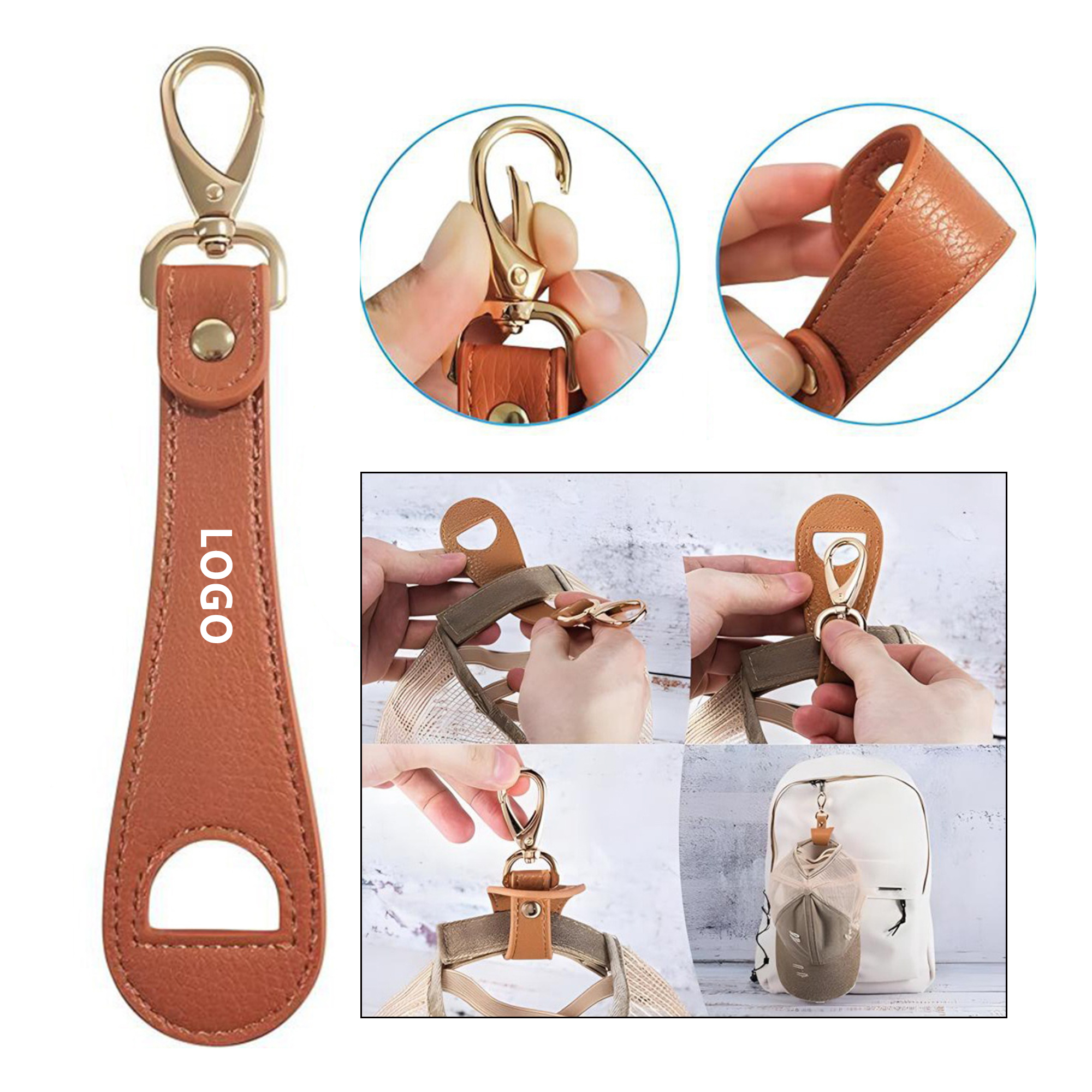 Multifunctional PU Leather Hat Clip 2