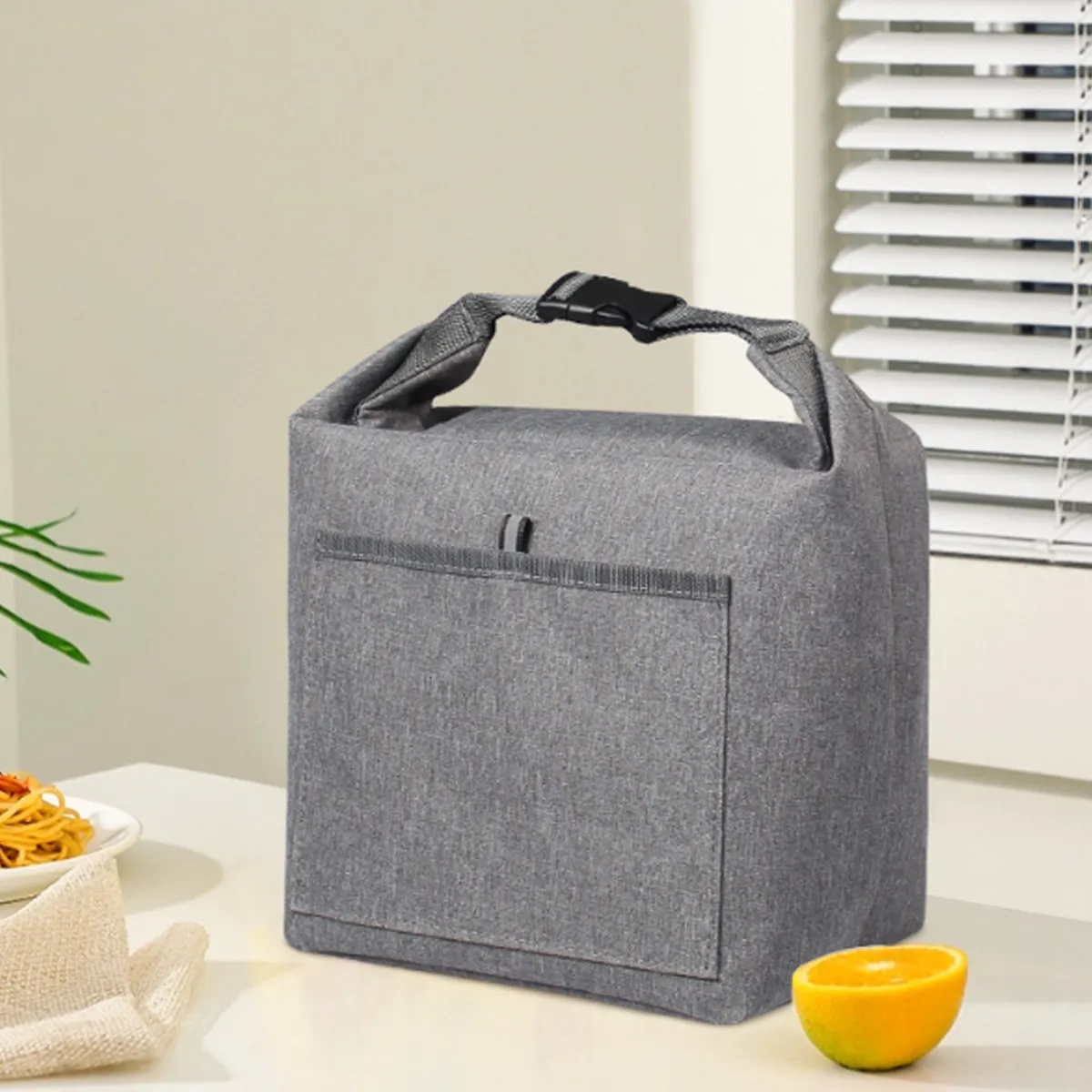 Reusable Insulated Tote Lunch Bag with Buckle Closure Cooler 3