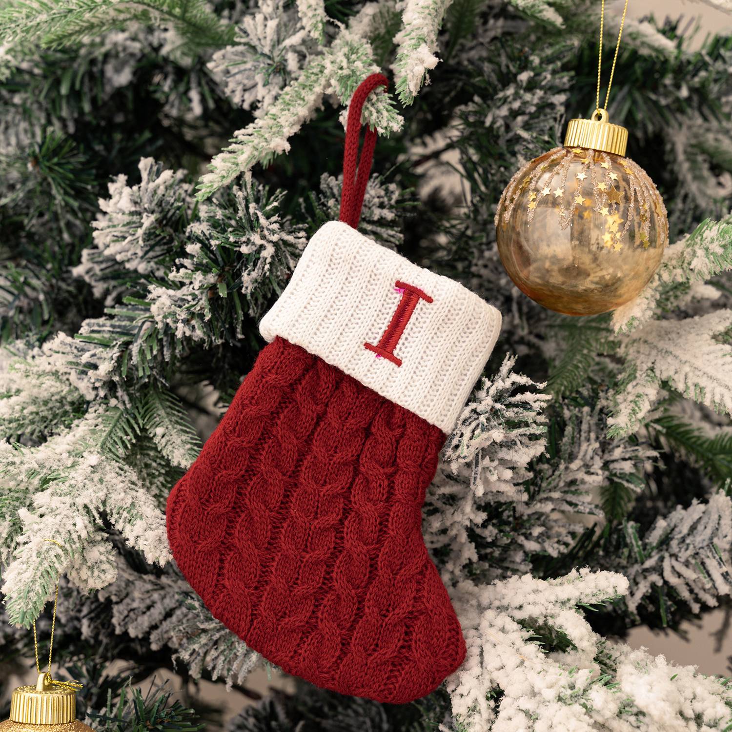 Mini Cotton Knitted Christmas Stocking 2