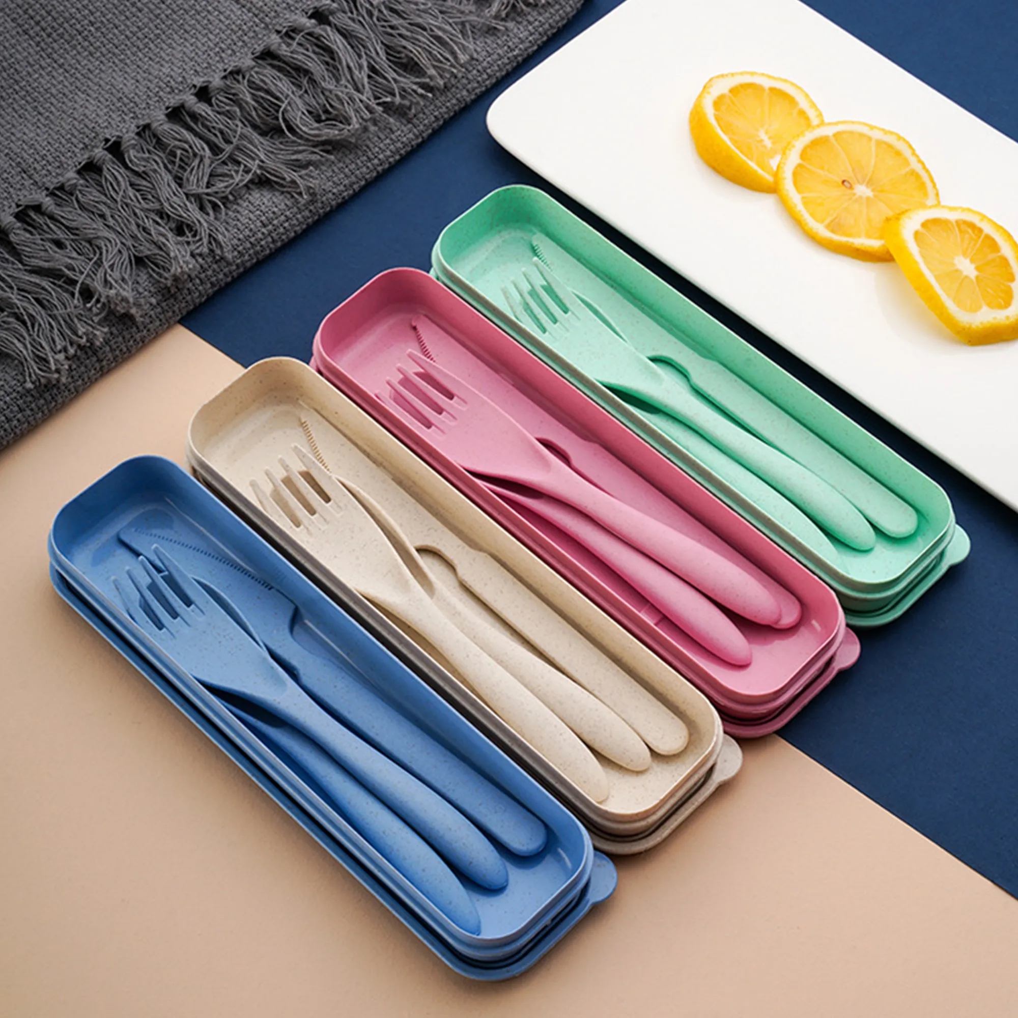 3 In 1 Wheat Straw Cutlery Set 8