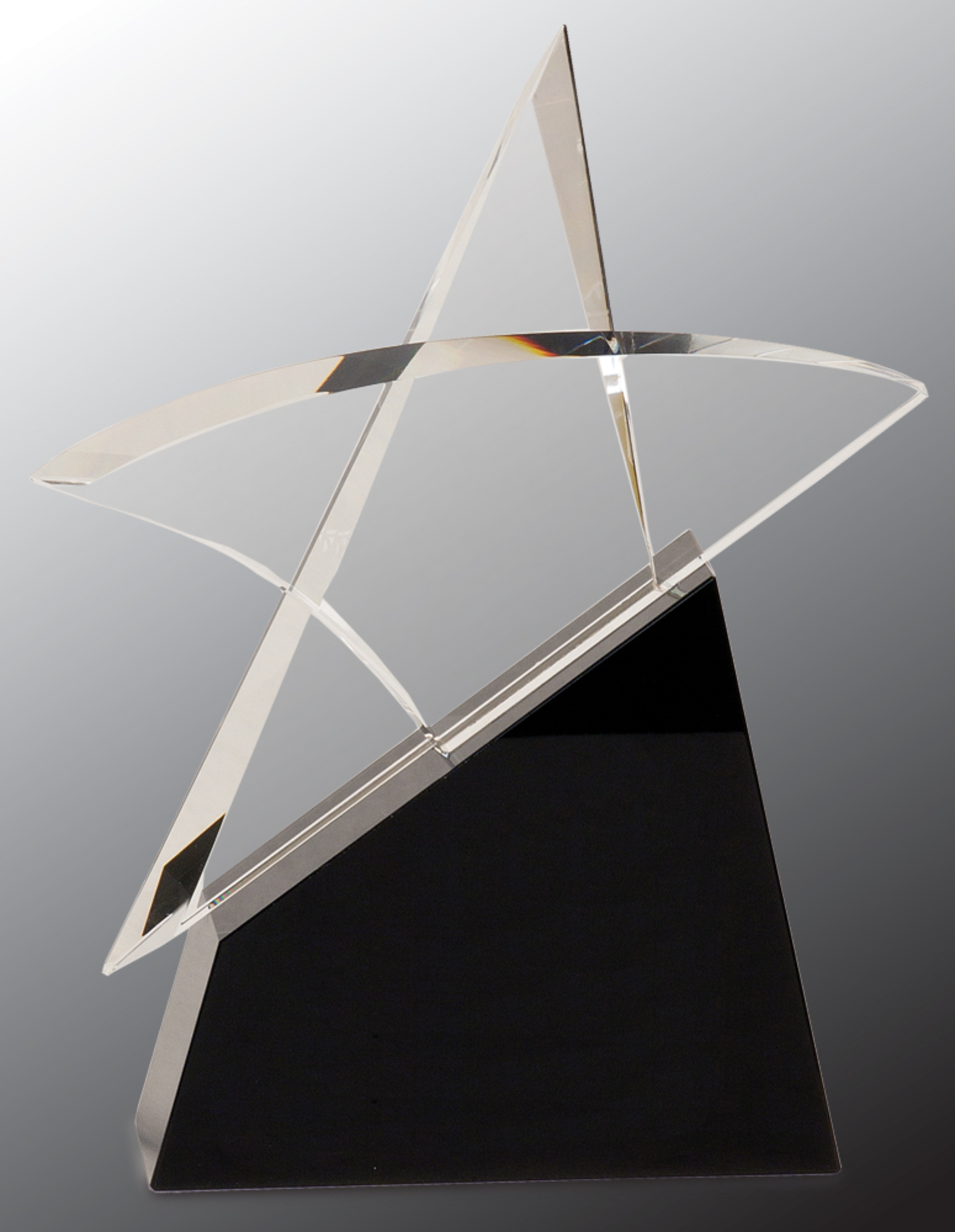 9 1/2" Clear Crystal Outline Star Award on Black Base 3