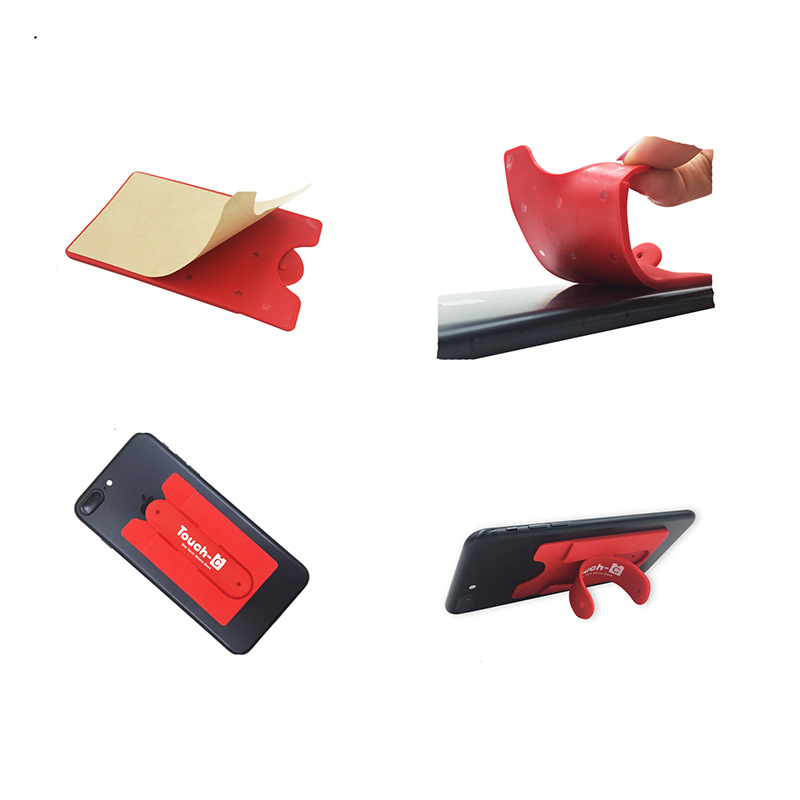 Adhesive Phone Wallet w/ Kickstand sleeve & Cord Organizer 2