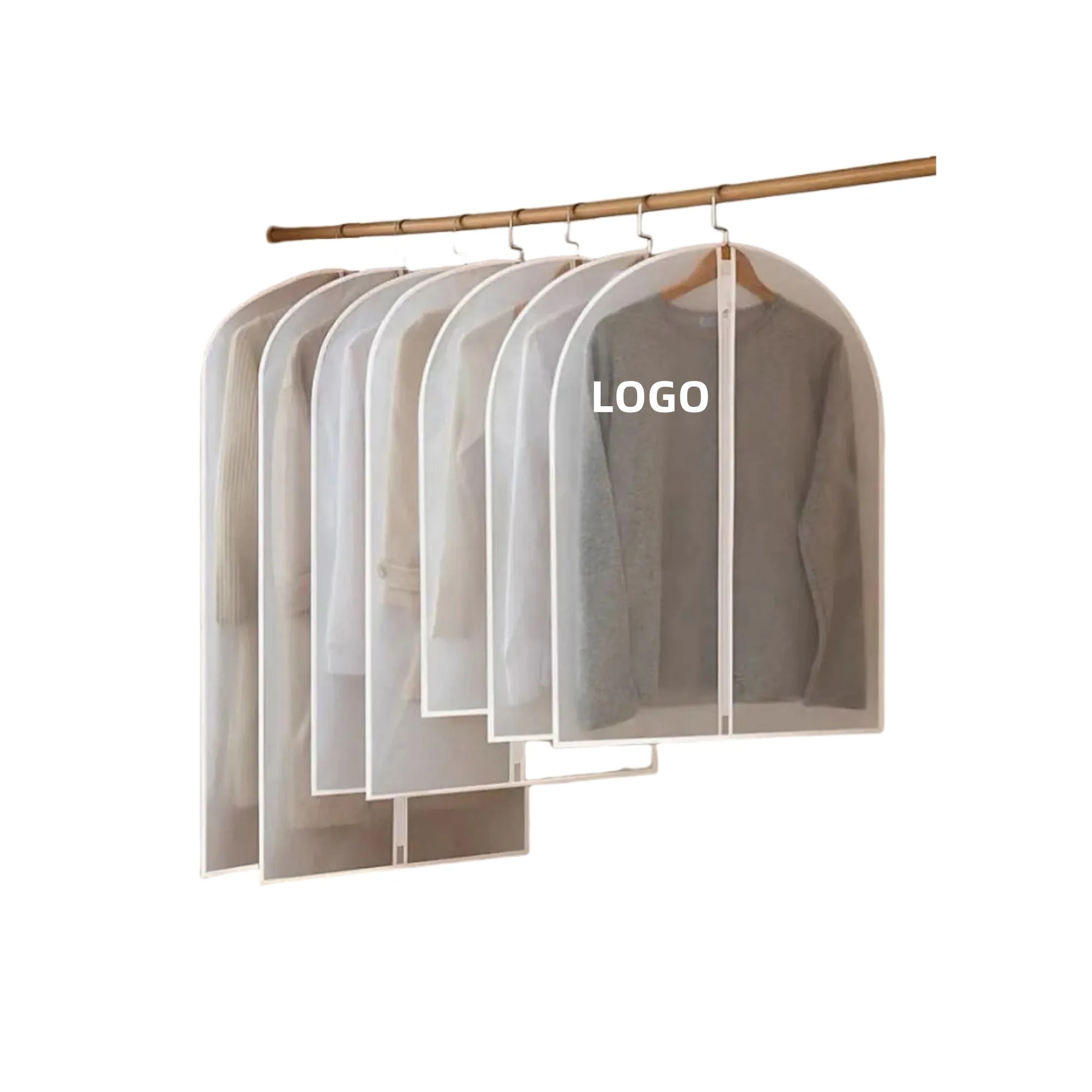 Custom Clear Garment Bags Zipper Clothes Covers 3
