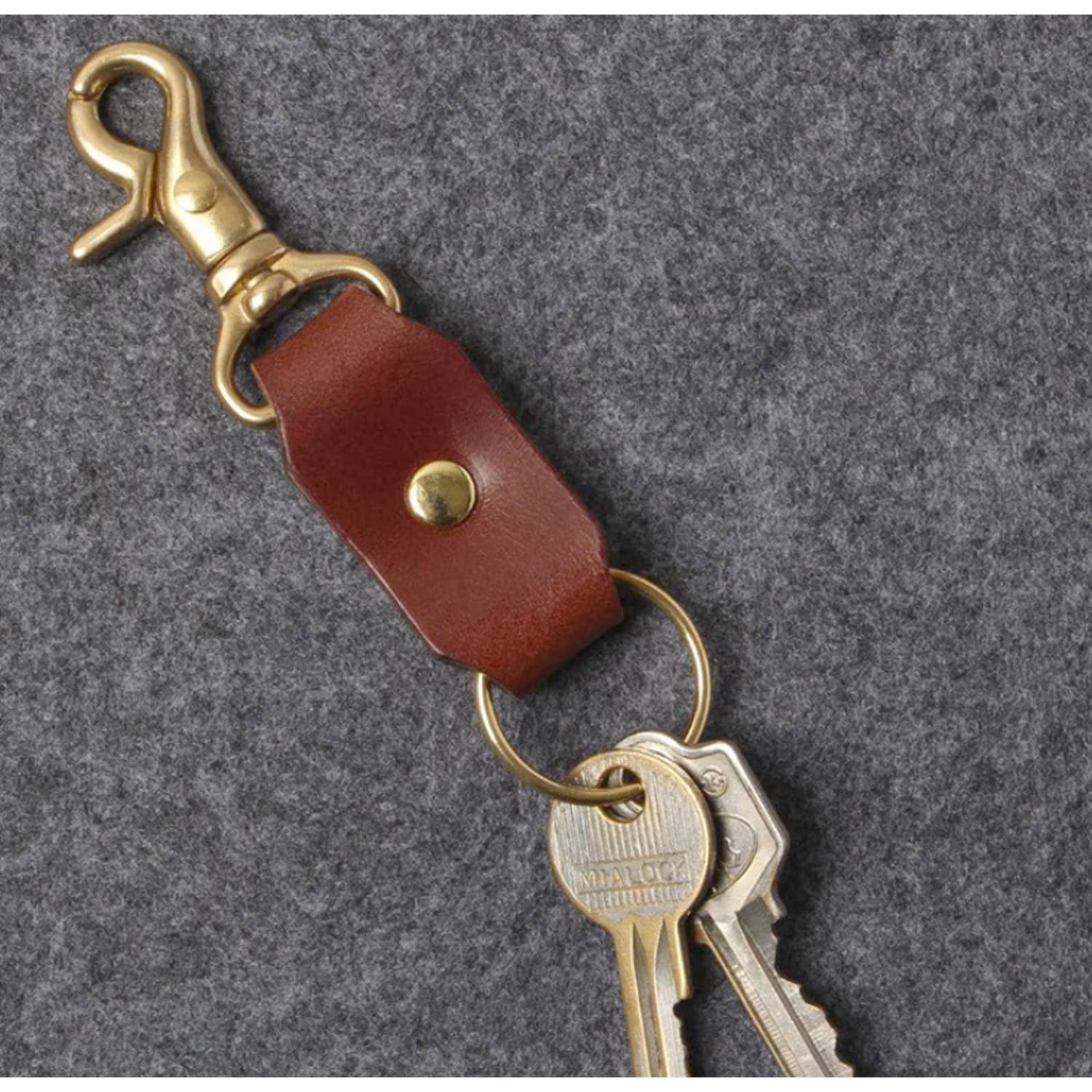 Head layer cowhide Keychain 4