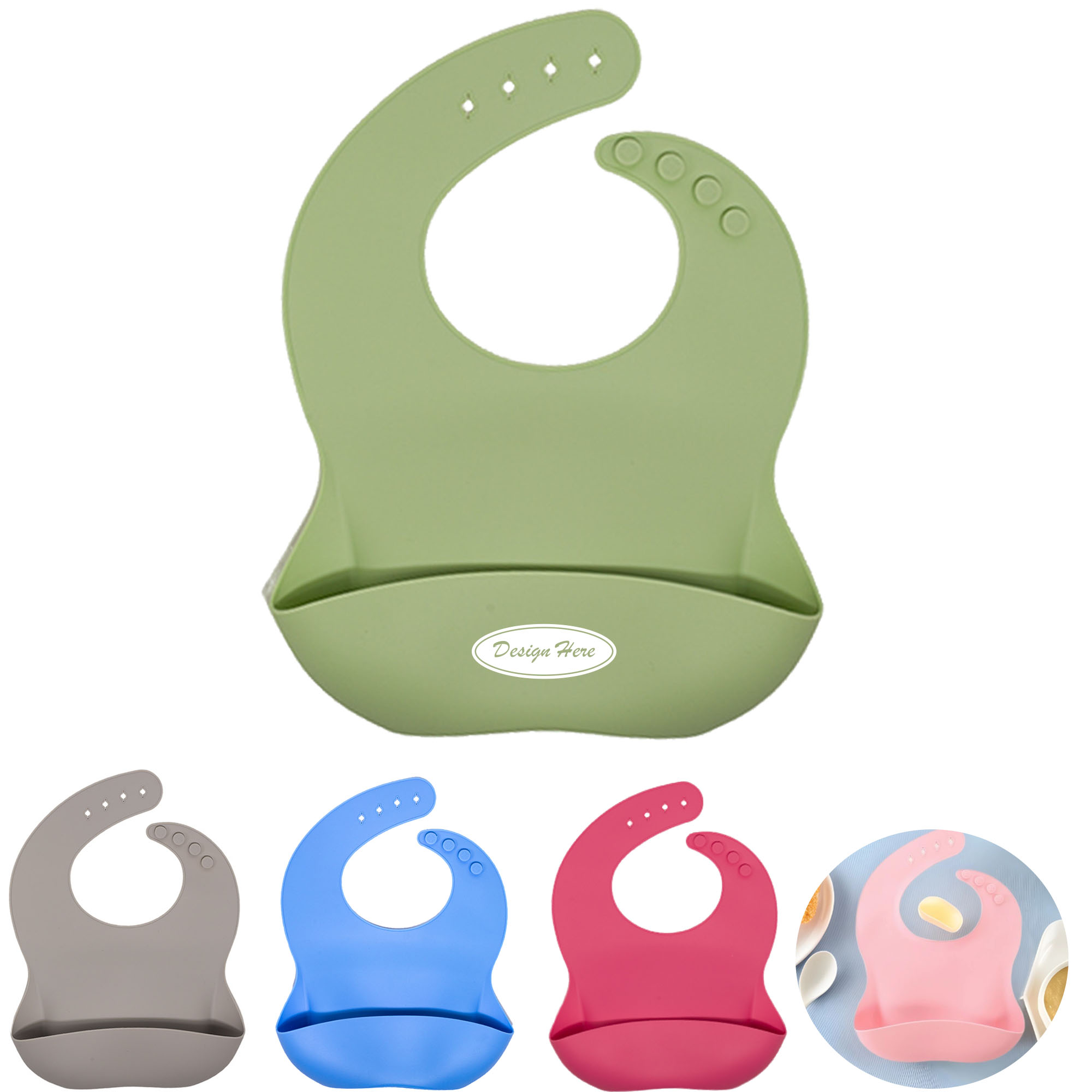 Waterproof Silicone Baby Bibs for Mess-Free Mealtime 2