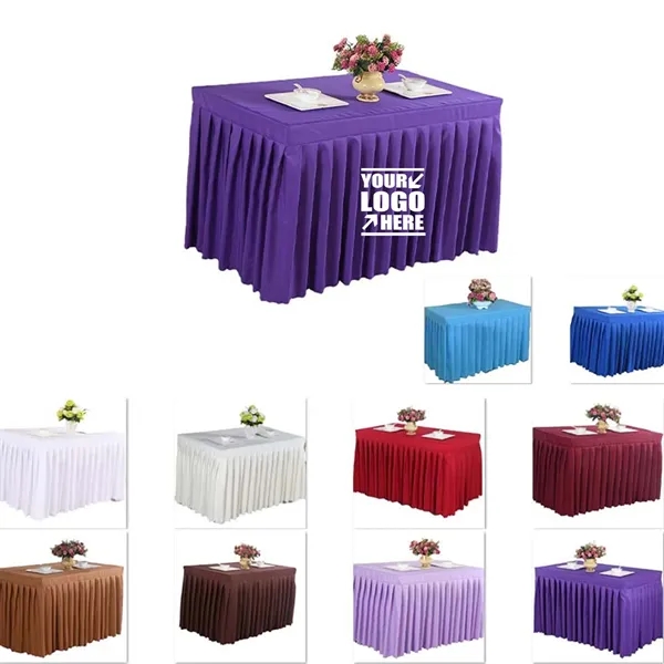 Rectangular Plain Color Thickness Table Skirt