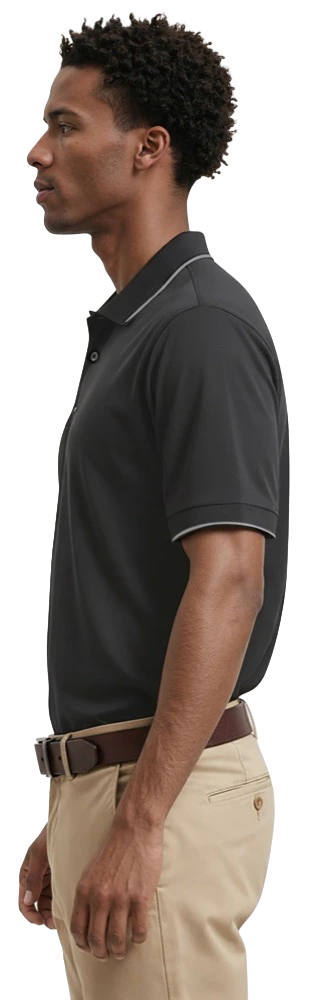 Men's Striped Trim Value Wicking Polo 39