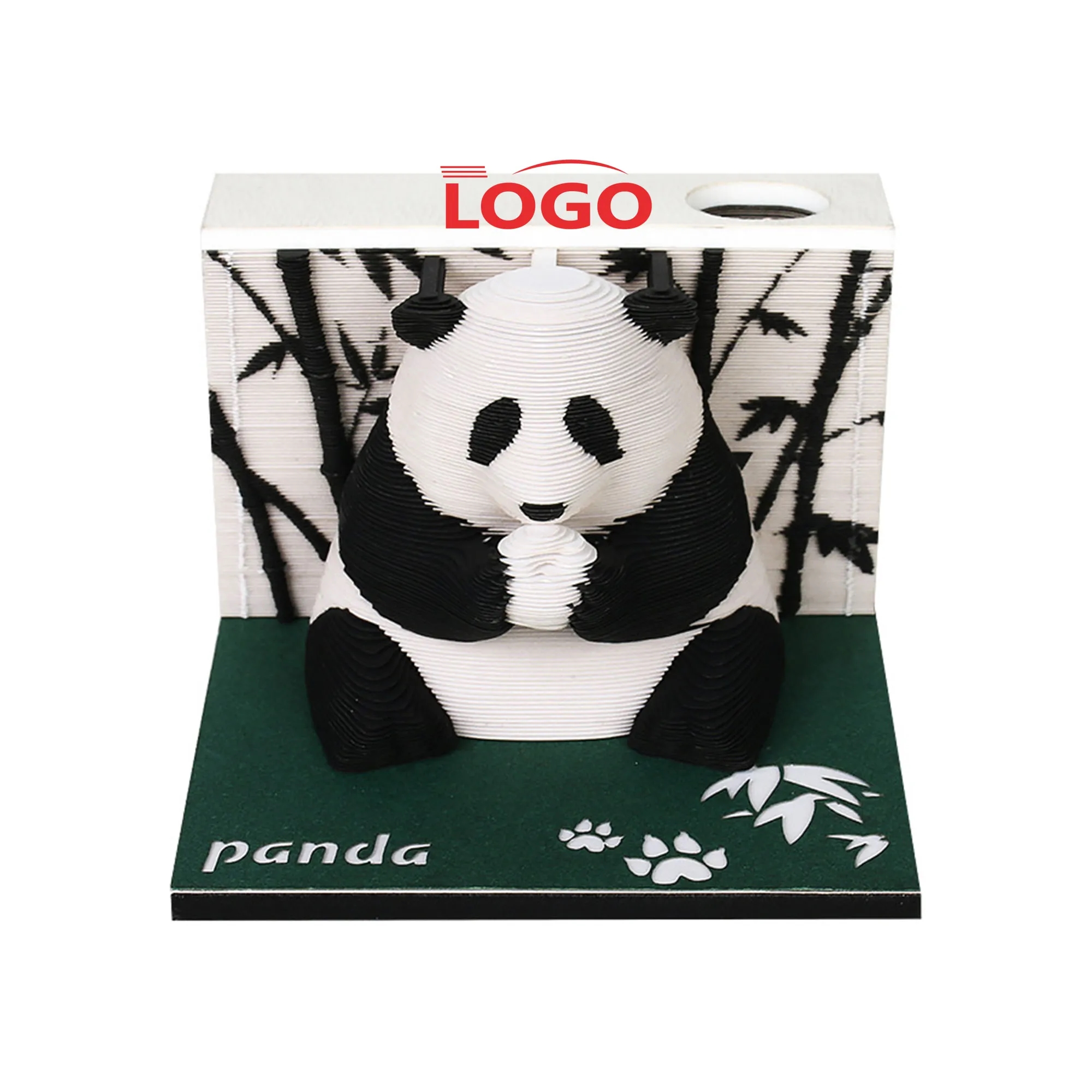 Creative 3D Layered Paper Panda Shape Notepad