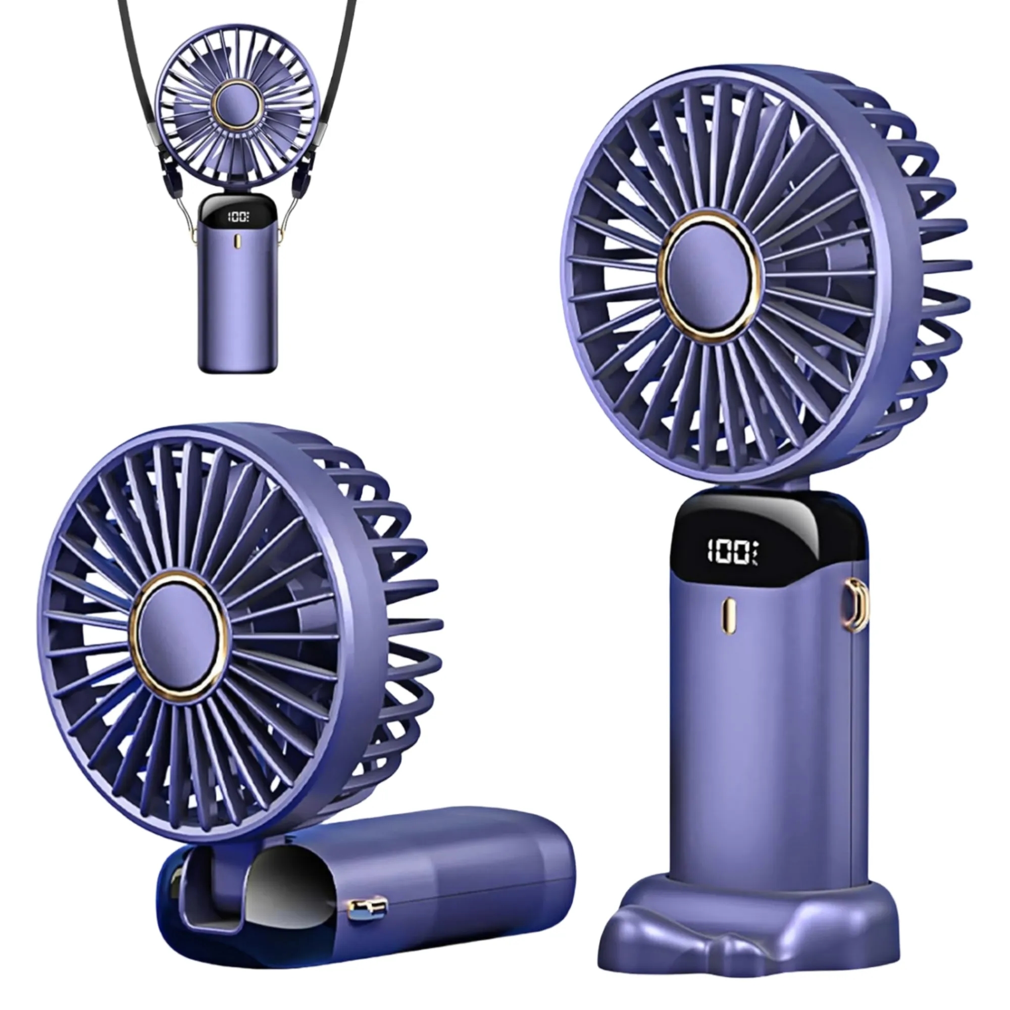 Portable LED Display Rechargeable Handheld Fan 2