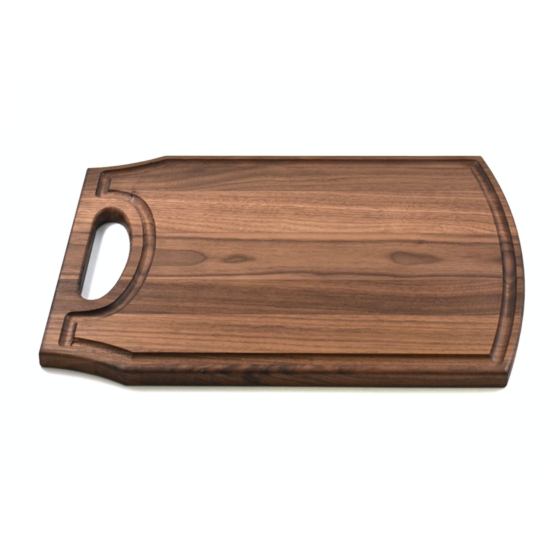 10 1/2" x 16" x 3/4" Walnut Cutting Board with Handle & Juice Groove 5