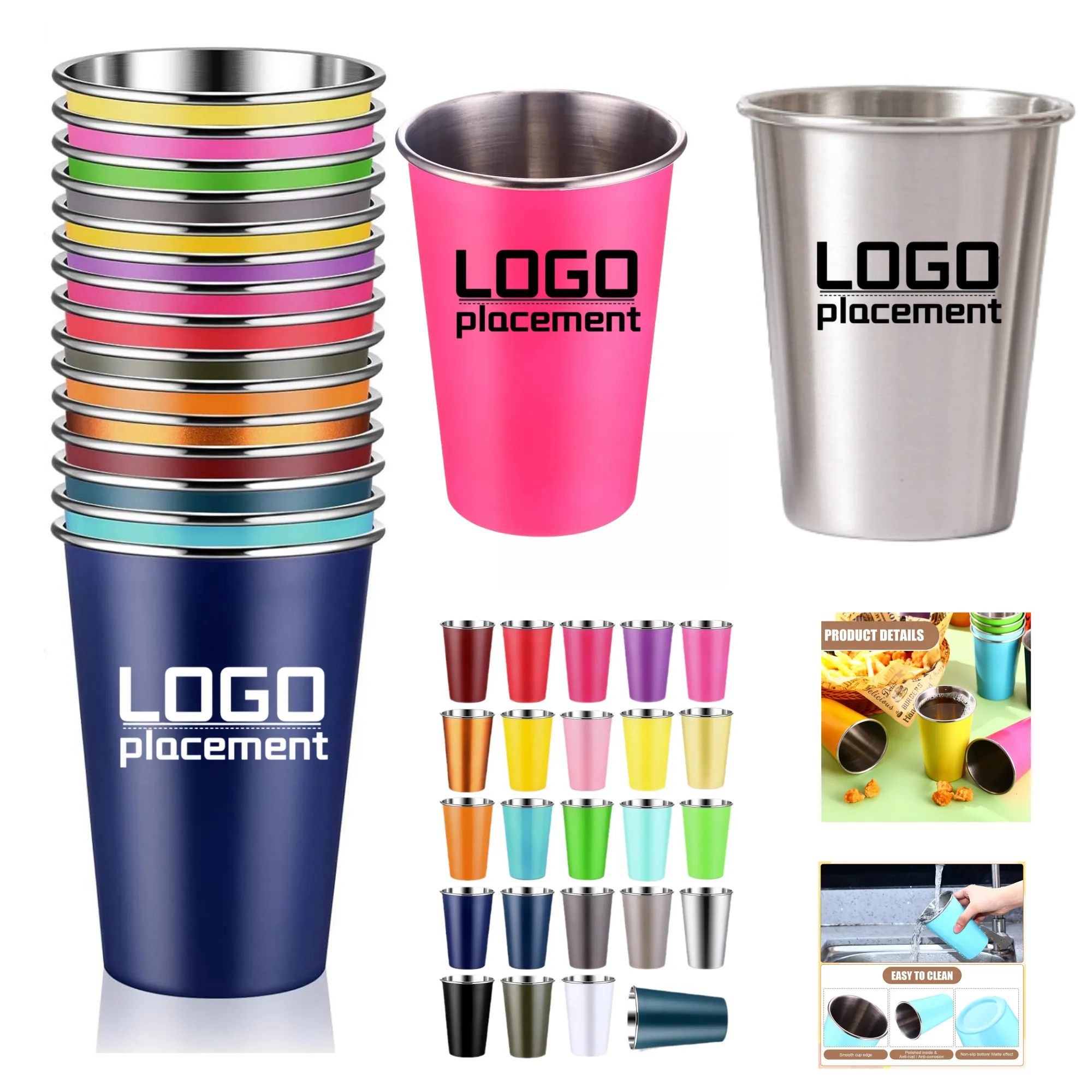 Stainless Steel Shatterproof Stackable Drinking Cup