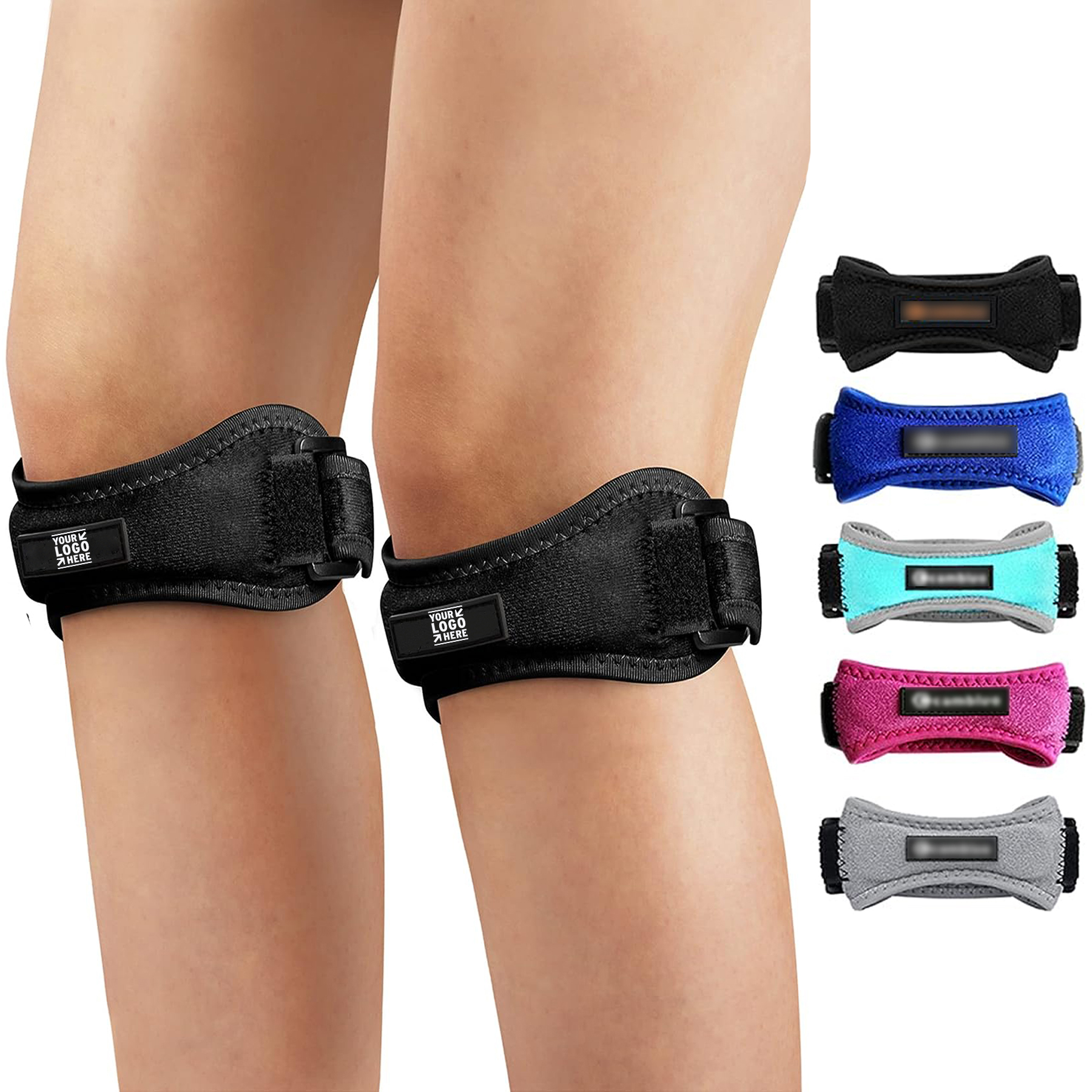 2 Pack Adjustable Knee Brace Patellar Tendon Stabilizer Support Band for Knee Pain Relief 2