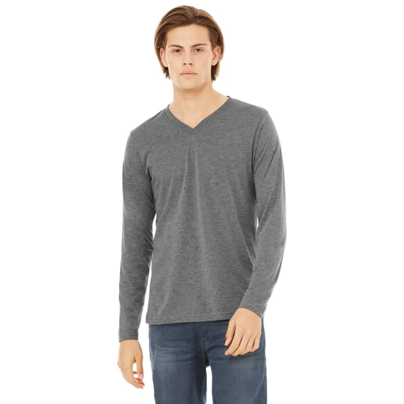 Bella Unisex Jersey Long-Sleeve V-Neck T-Shirt 7