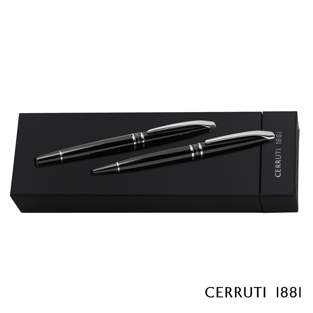 Cerruti 1881® Silver Clip Ballpoint Pen & Rollerball Pen Set 5