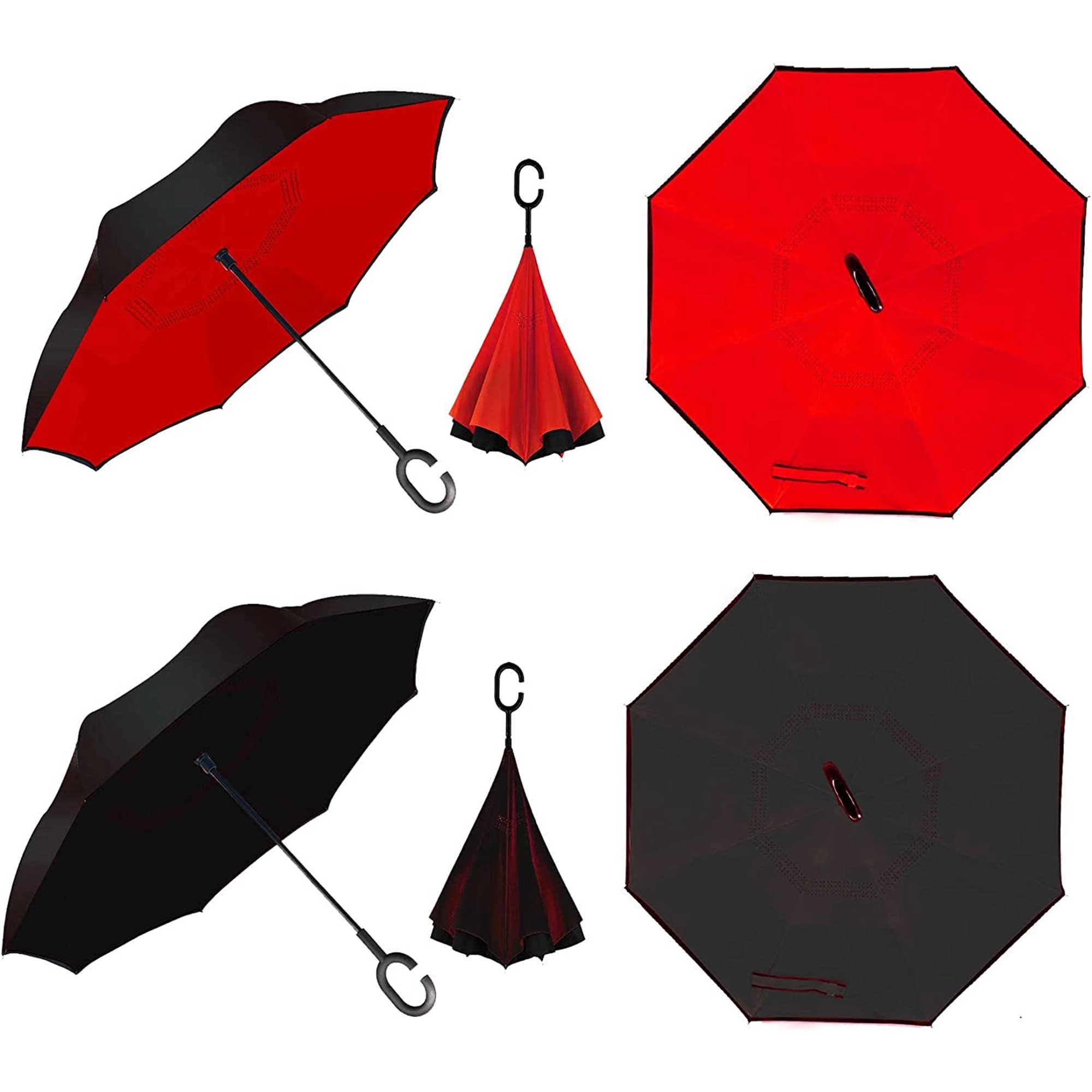 C-Shaped Handle Double Layer Stick Umbrella 2