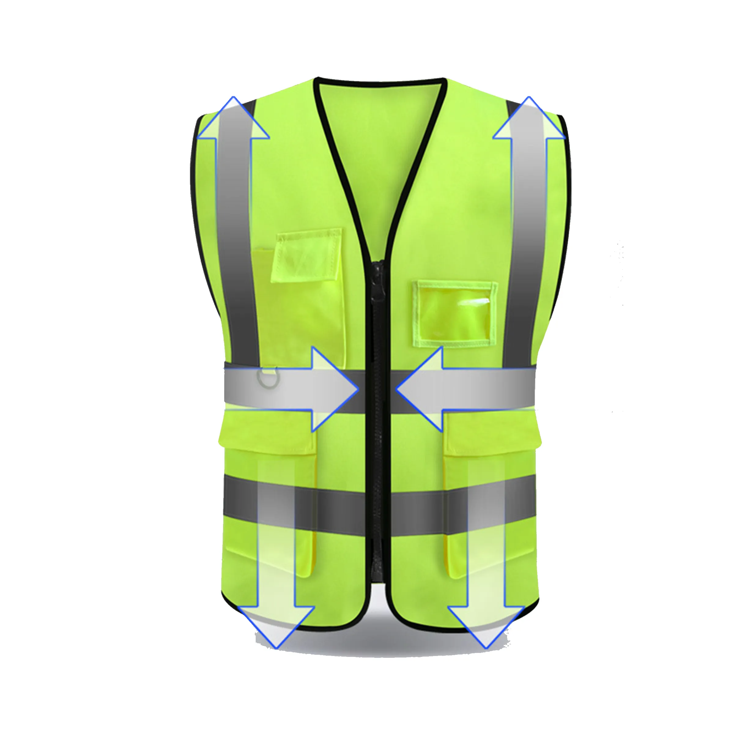 High Visibility Reflective Zipper Front Safety Vest 3