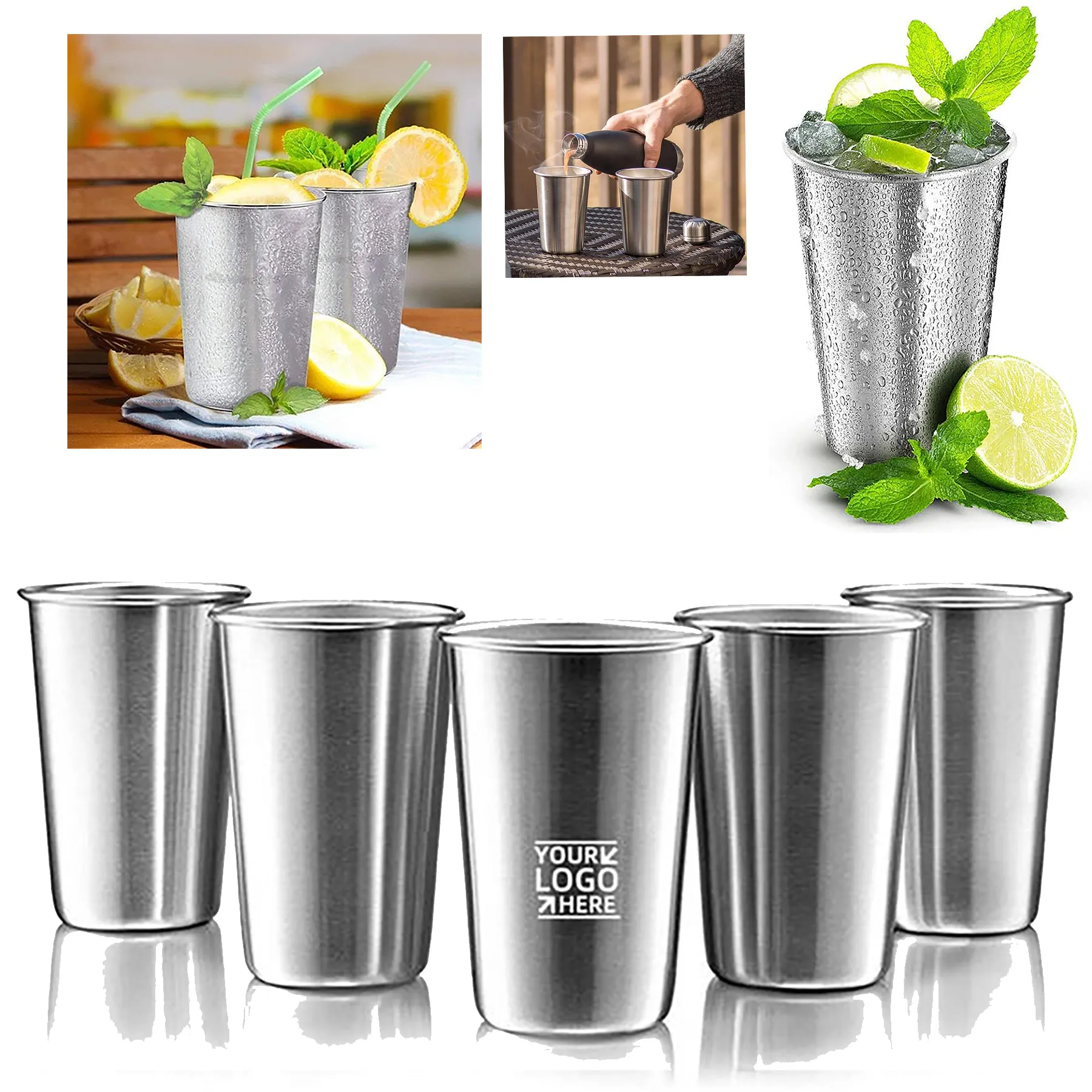 12oz Stainless Steel Water Mug Pint Cup 2