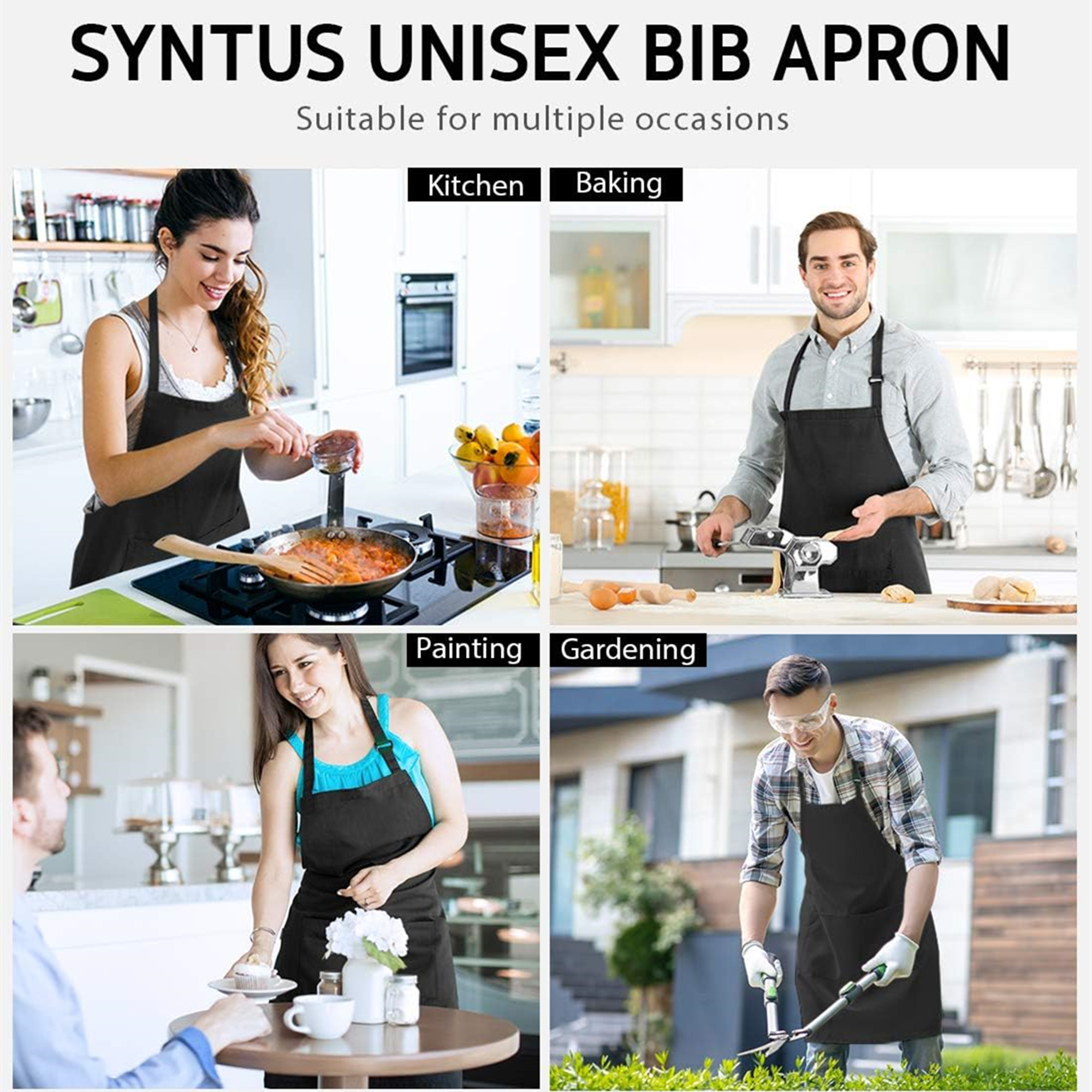 Adjustable Bib Apron With 2 Pockets 3