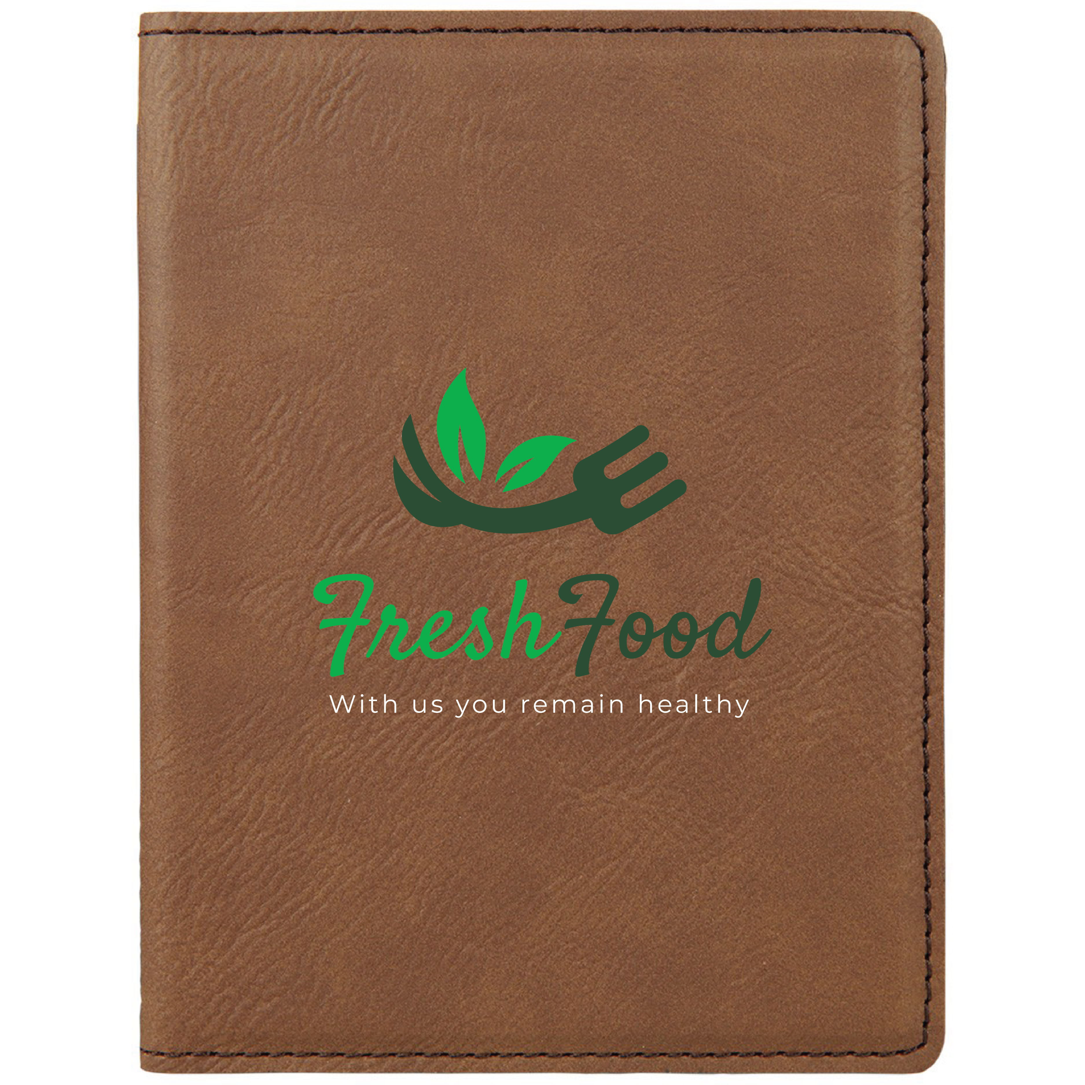 Dark Brown Leatherette Passport Holder