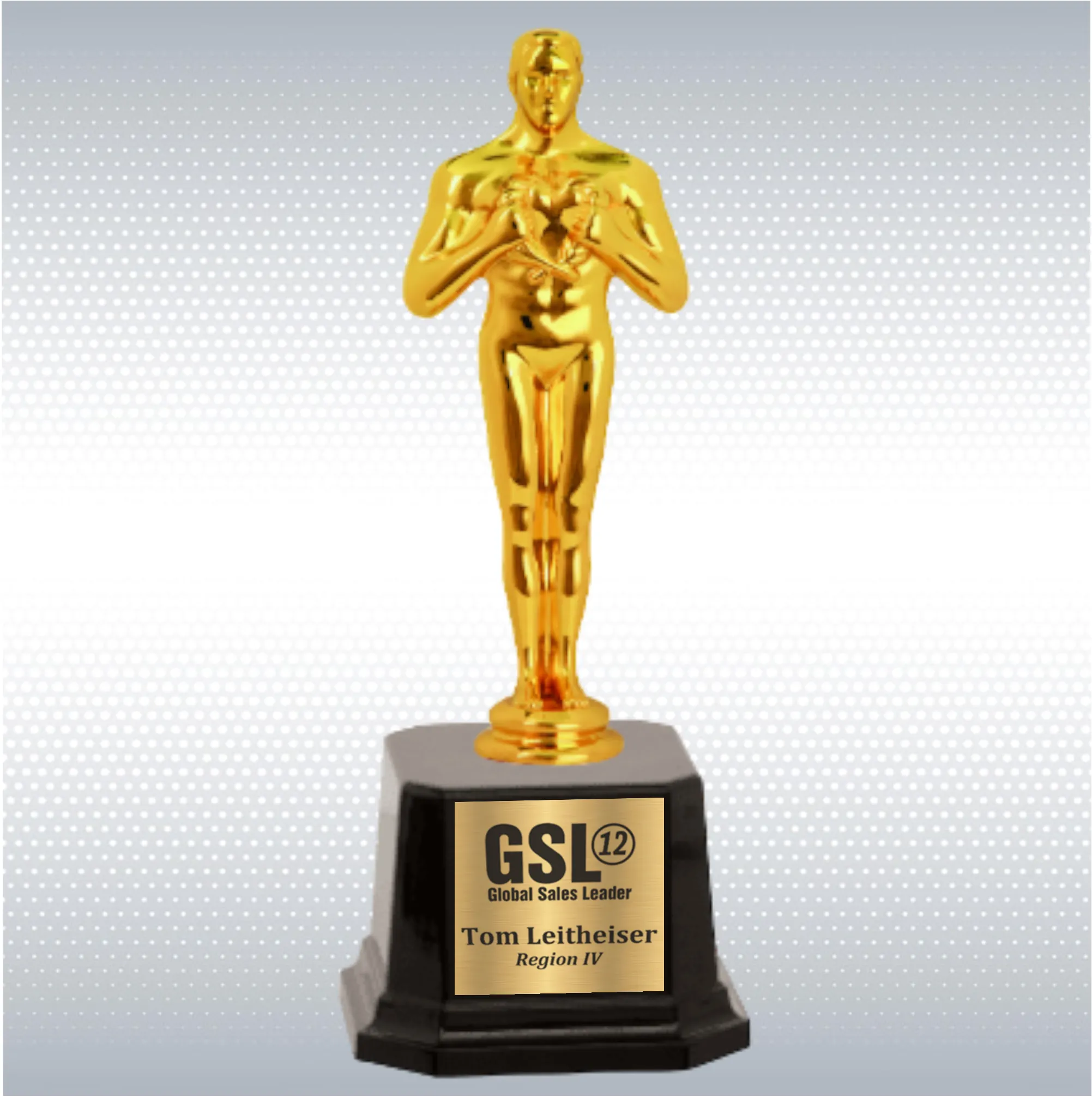 8 1/2" Metal Male Achievement Figure on Glossy Black Base 3