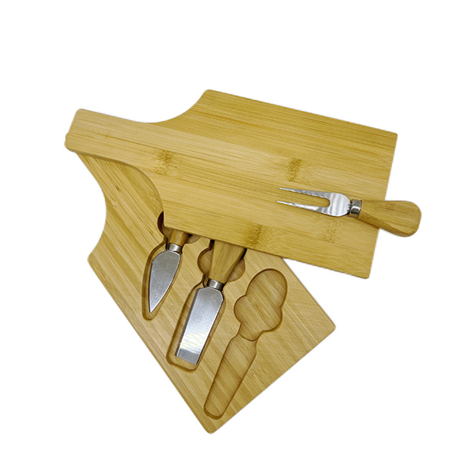5 Piece Bamboo serving Wine & Cheese Cutting Board Set 6